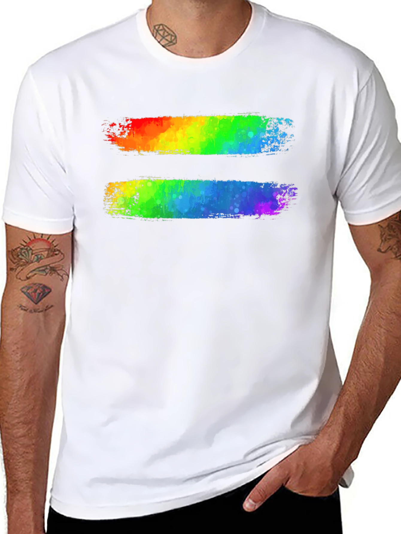Equality Rainbow Brushstroke Tee