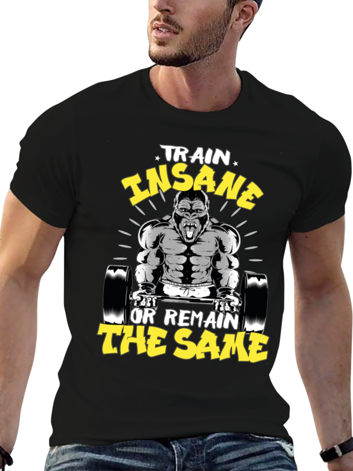 Train Insane Gorilla T-Shirt - Gym Motivation