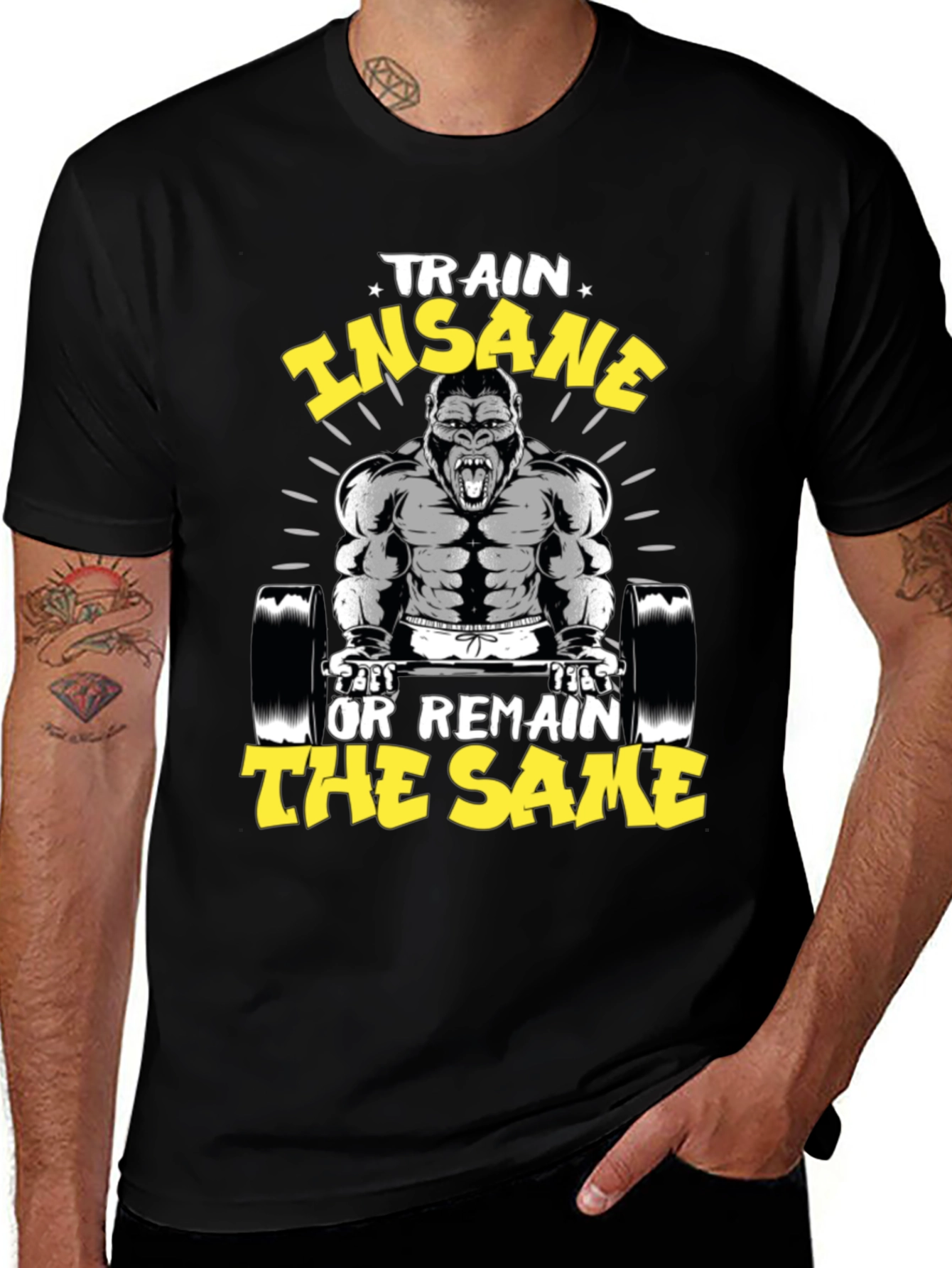 Train Insane Gorilla T-Shirt - Gym Motivation