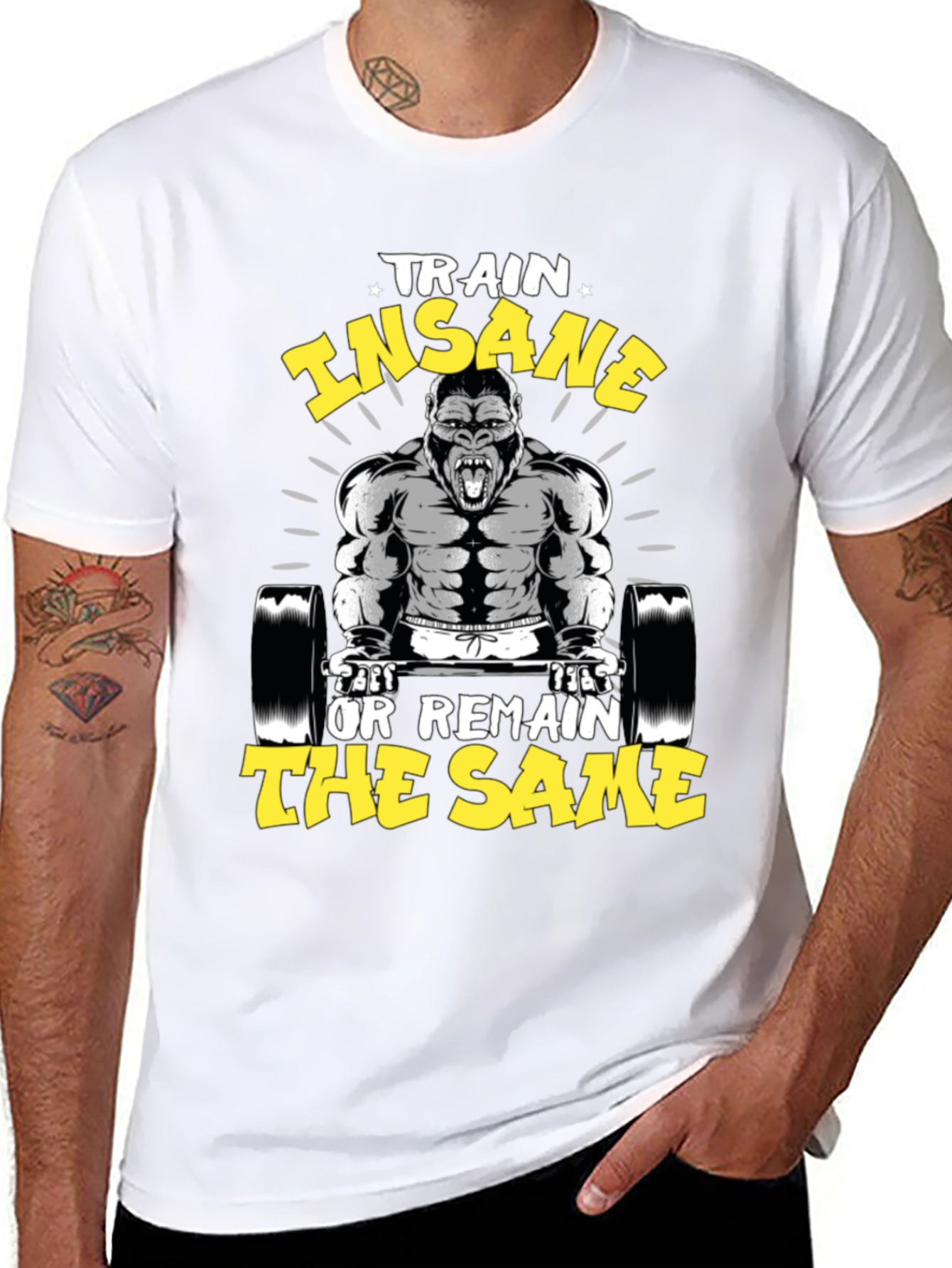 Train Insane Gorilla T-Shirt - Gym Motivation