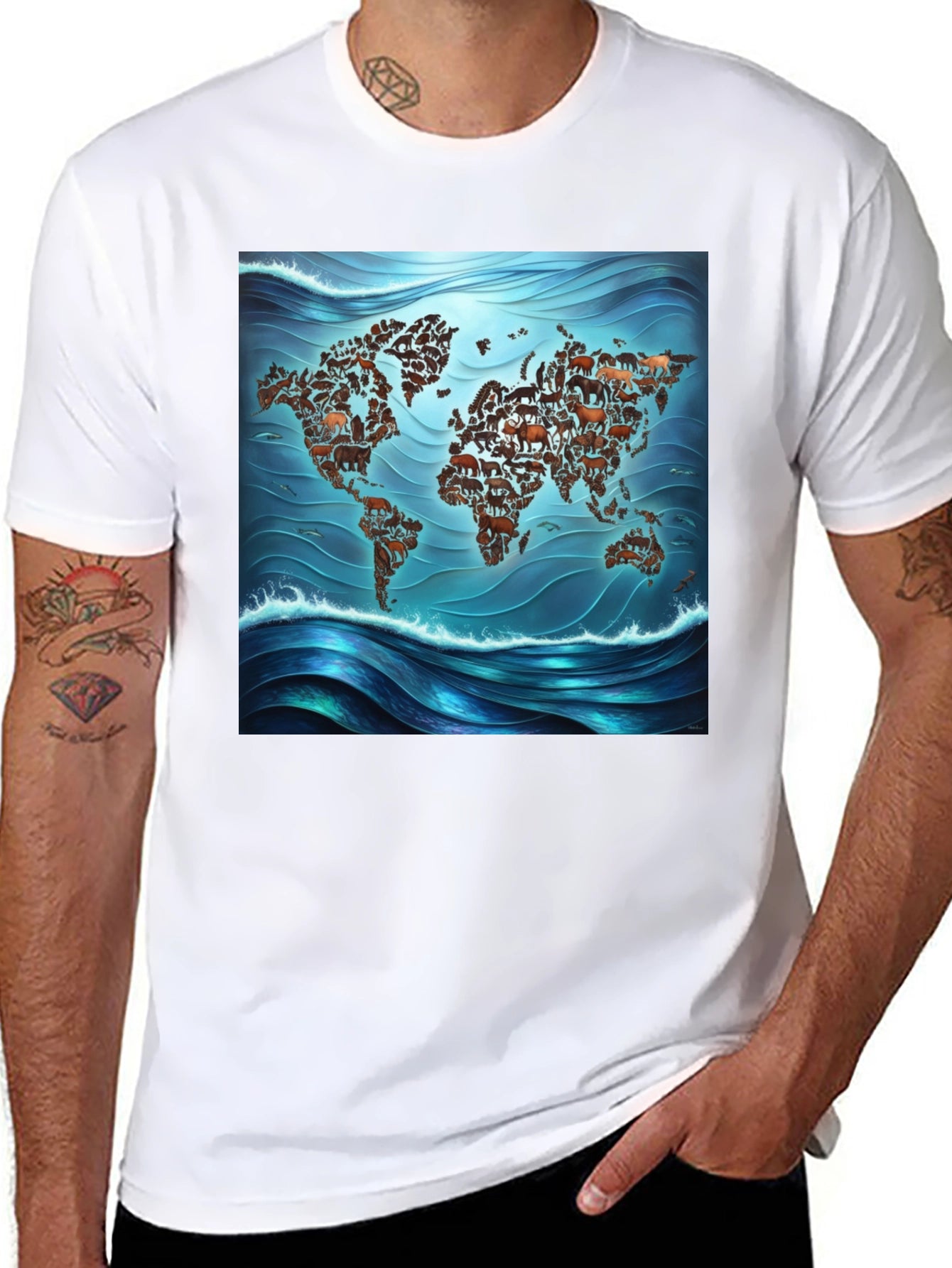 Animal Map Tee - Global Wildlife T-Shirt