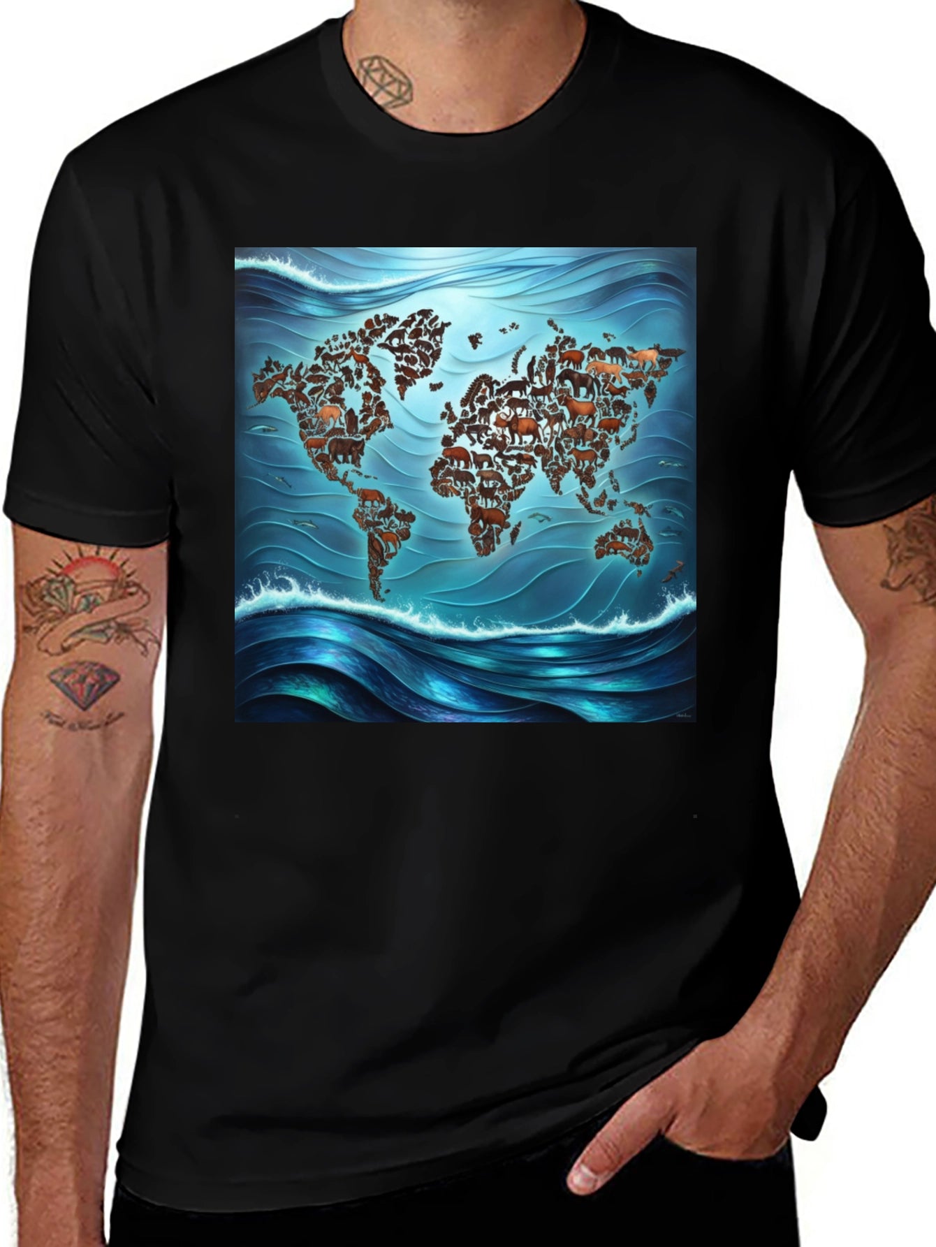 Animal Map Tee - Global Wildlife T-Shirt