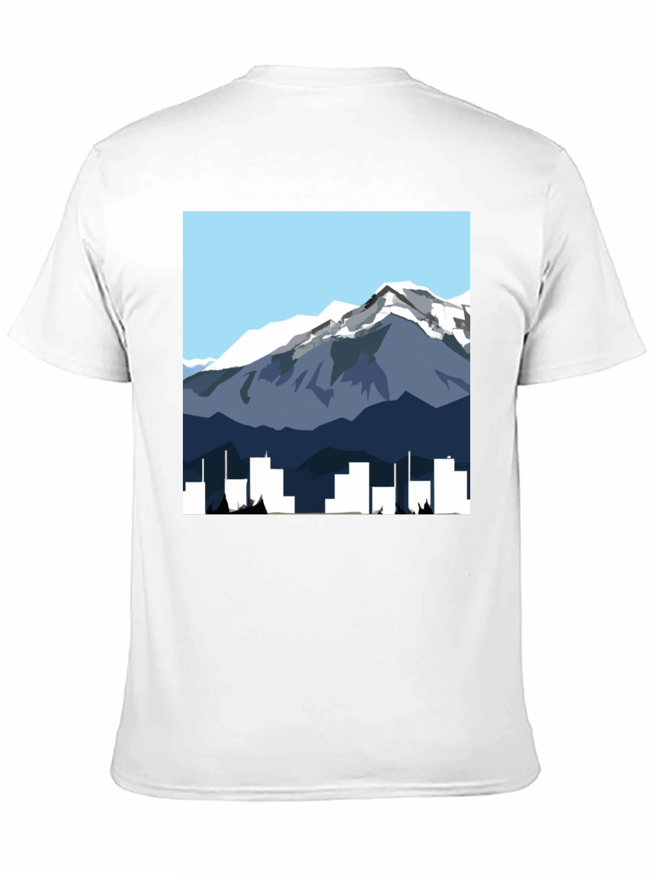 Mountain & City Graphic Tee - Mens Black T-Shirt