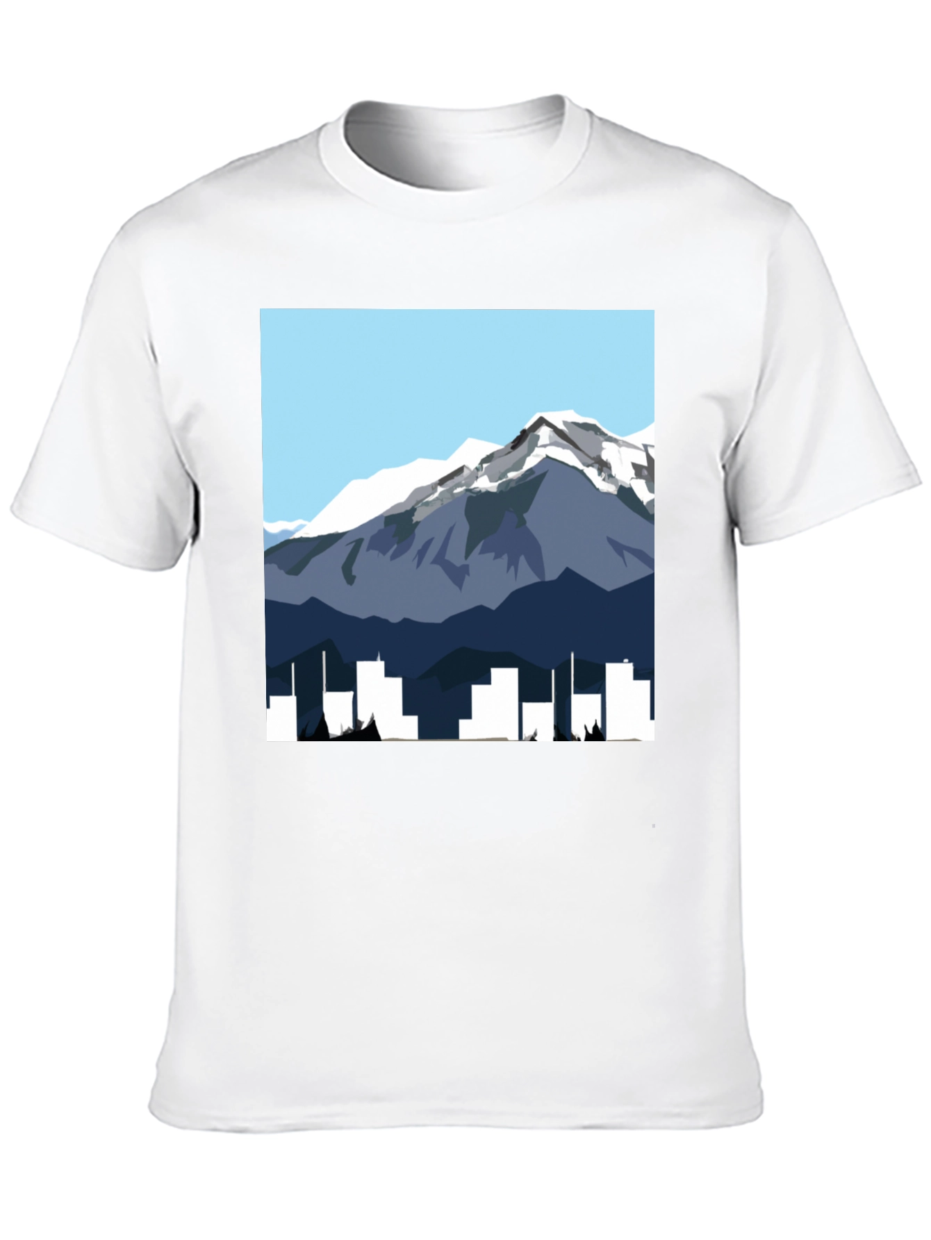 Mountain & City Graphic Tee - Mens Black T-Shirt
