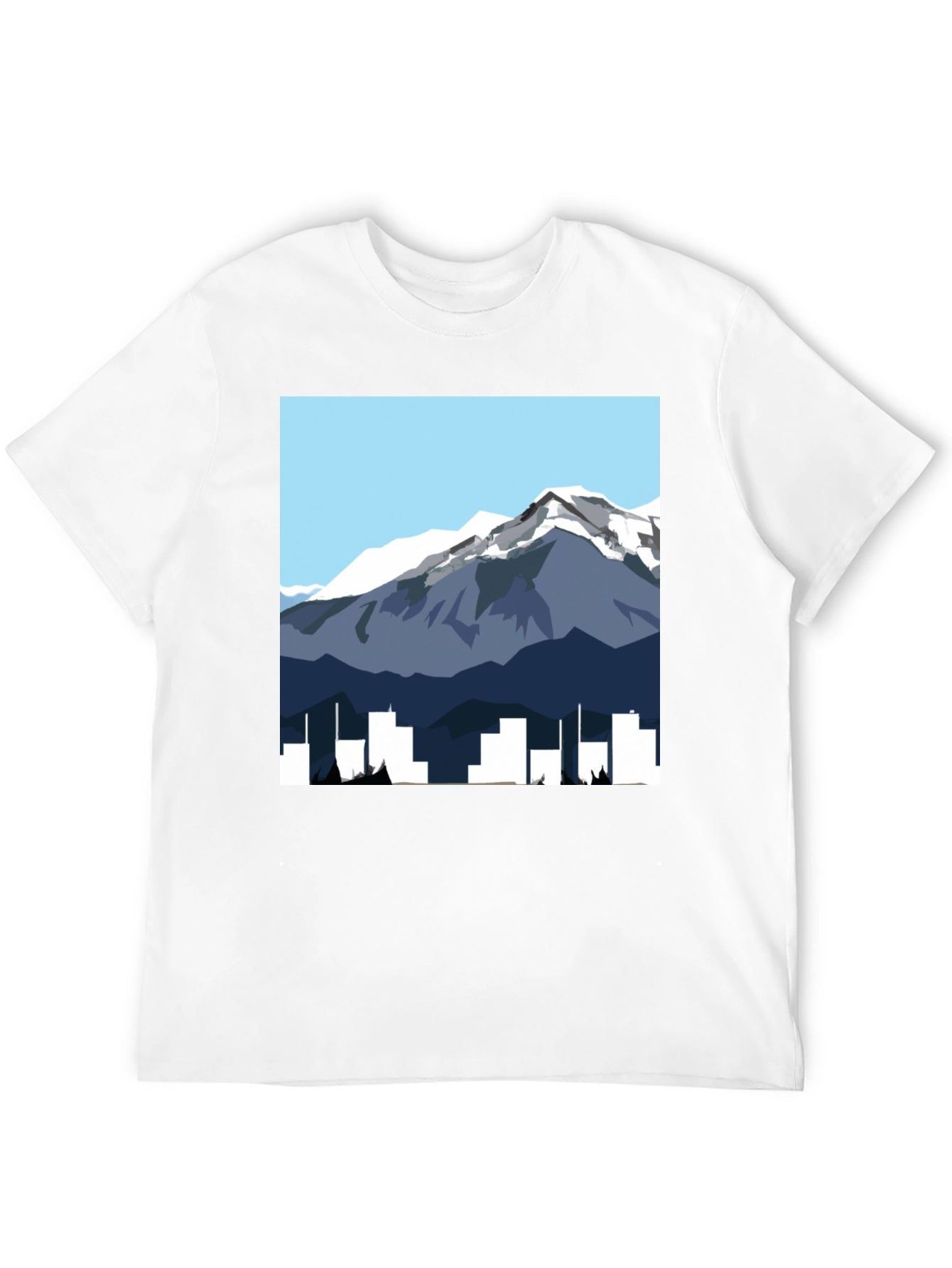 Mountain & City Graphic Tee - Mens Black T-Shirt