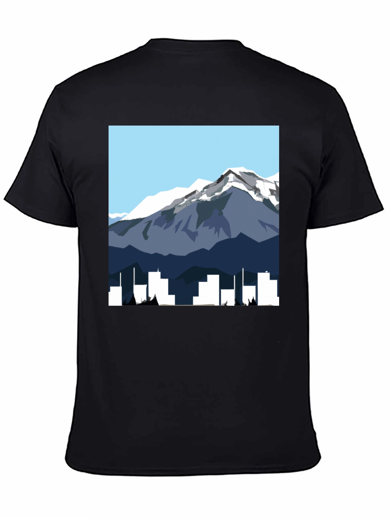 Mountain & City Graphic Tee - Mens Black T-Shirt