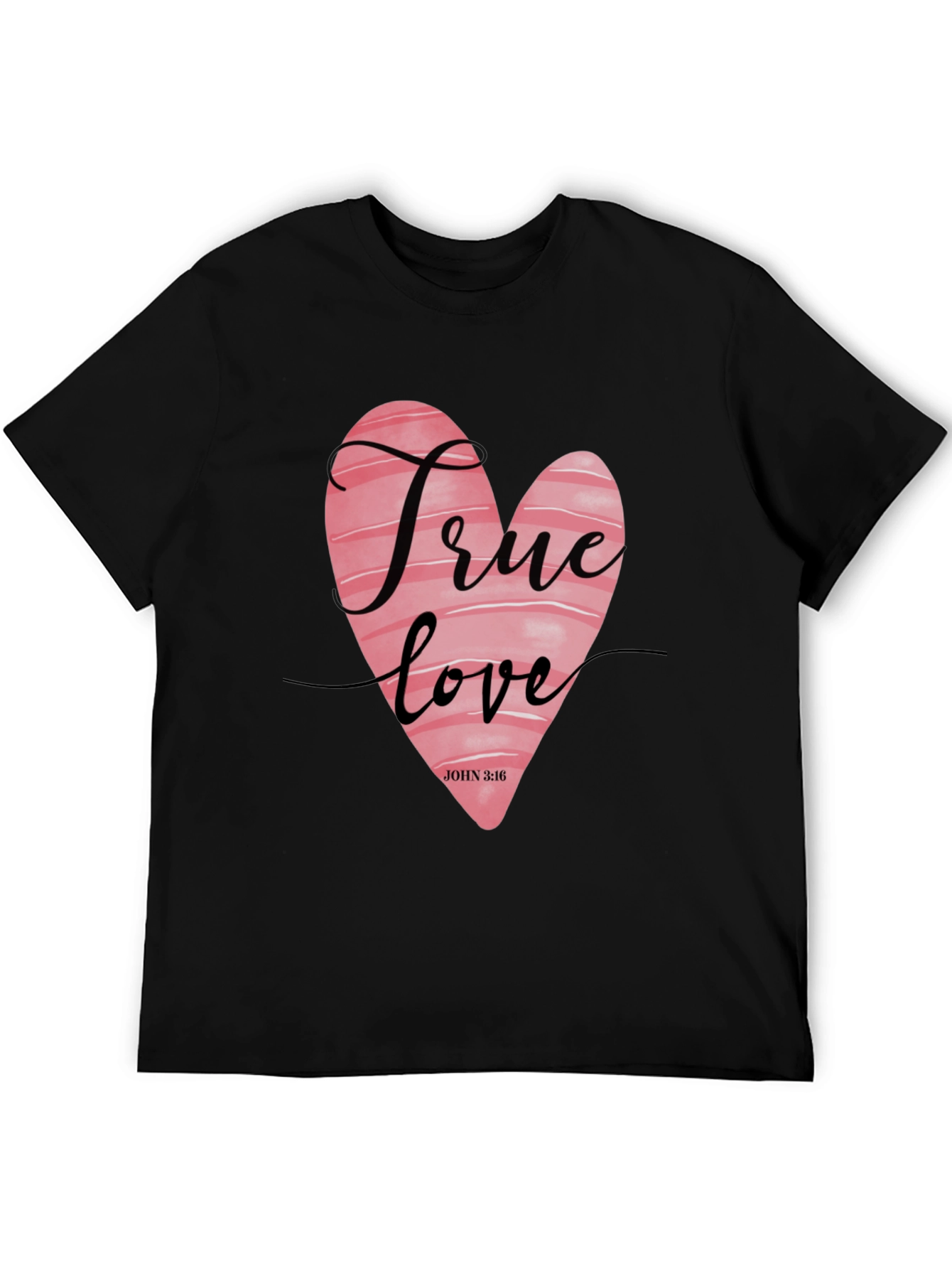 True Love Heart Graphic Tee - Black Casual Shirt