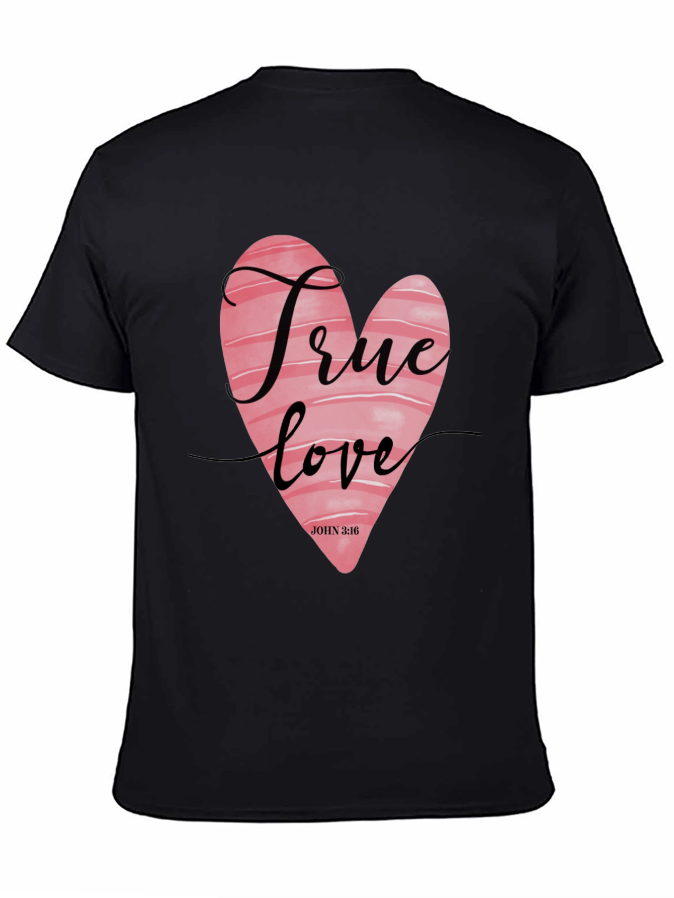 True Love Heart Graphic Tee - Black Casual Shirt