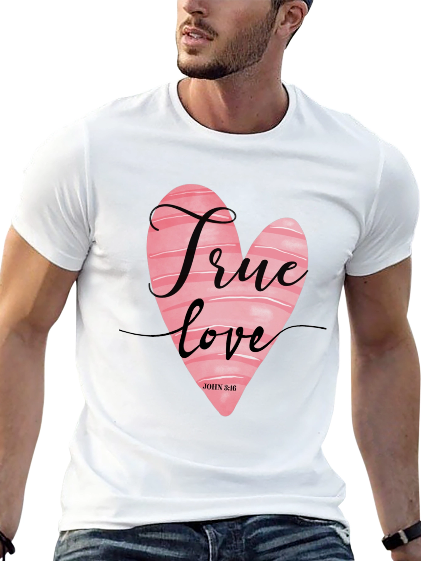True Love Heart Graphic Tee - Black Casual Shirt