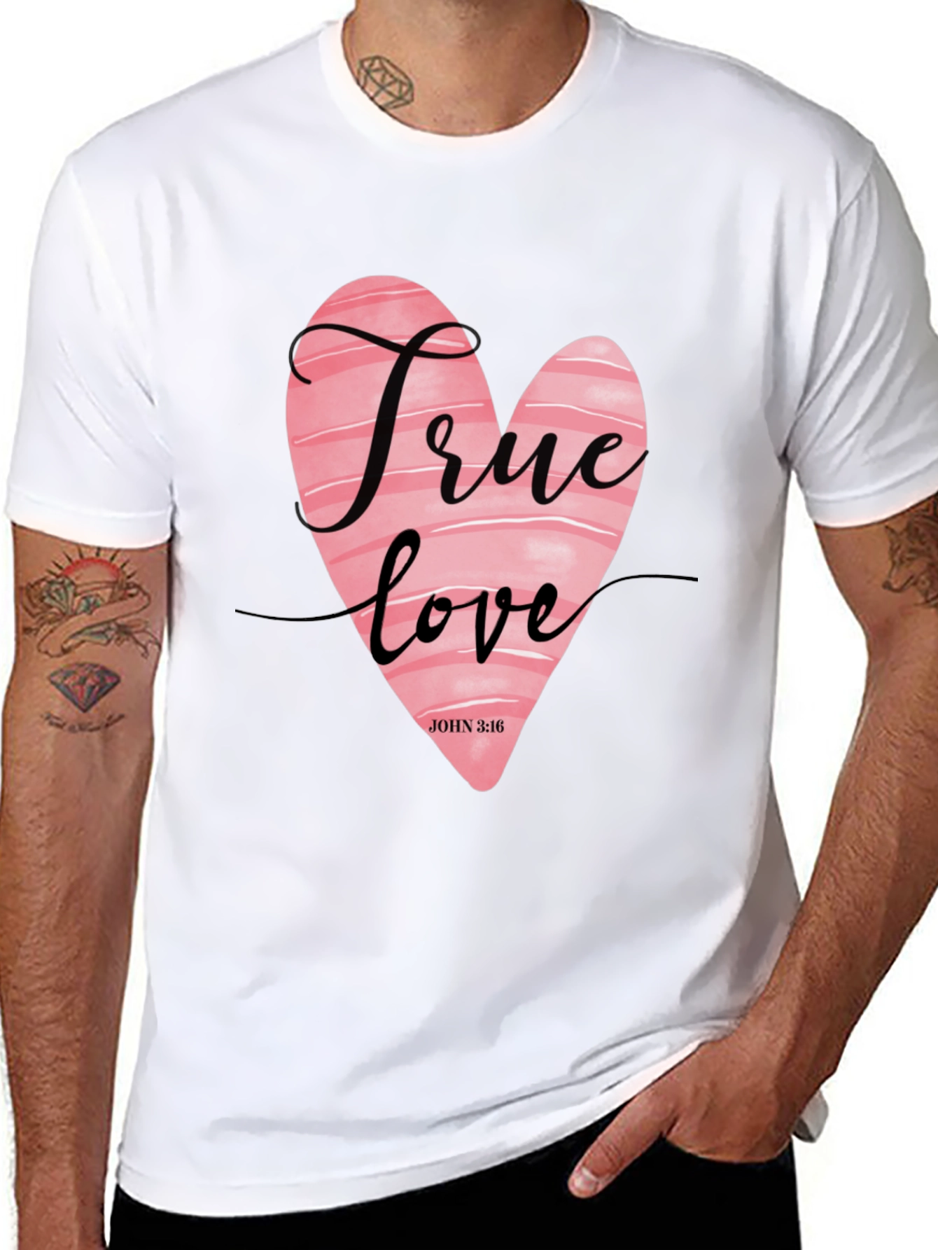 True Love Heart Graphic Tee - Black Casual Shirt