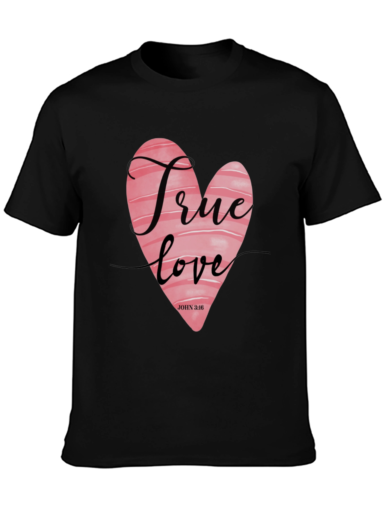 True Love Heart Graphic Tee - Black Casual Shirt