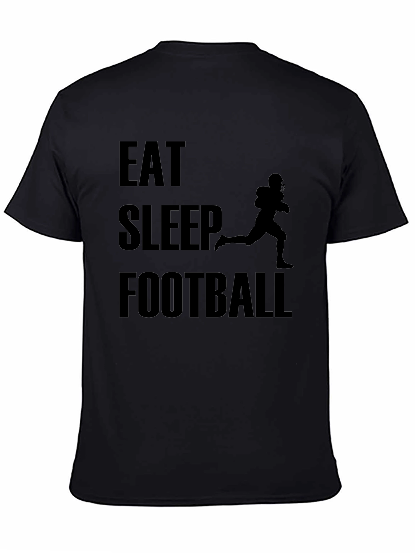 Eat Sleep Football T-Shirt - Black Graphic Tee