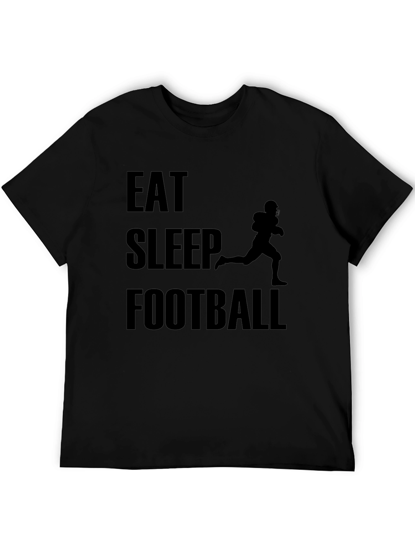 Eat Sleep Football T-Shirt - Black Graphic Tee