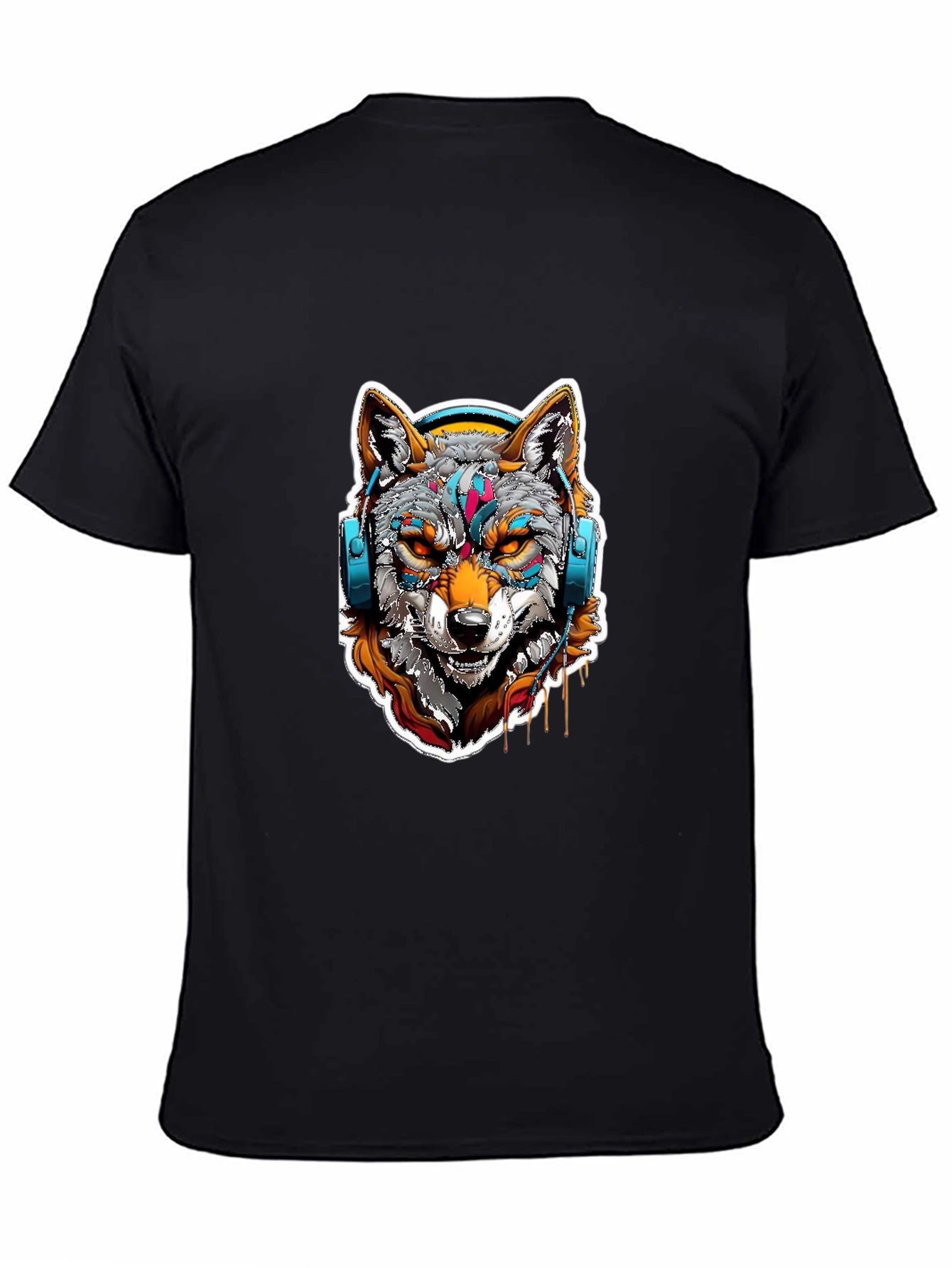 Wolf Headphone Graphic Tee - Bold Style