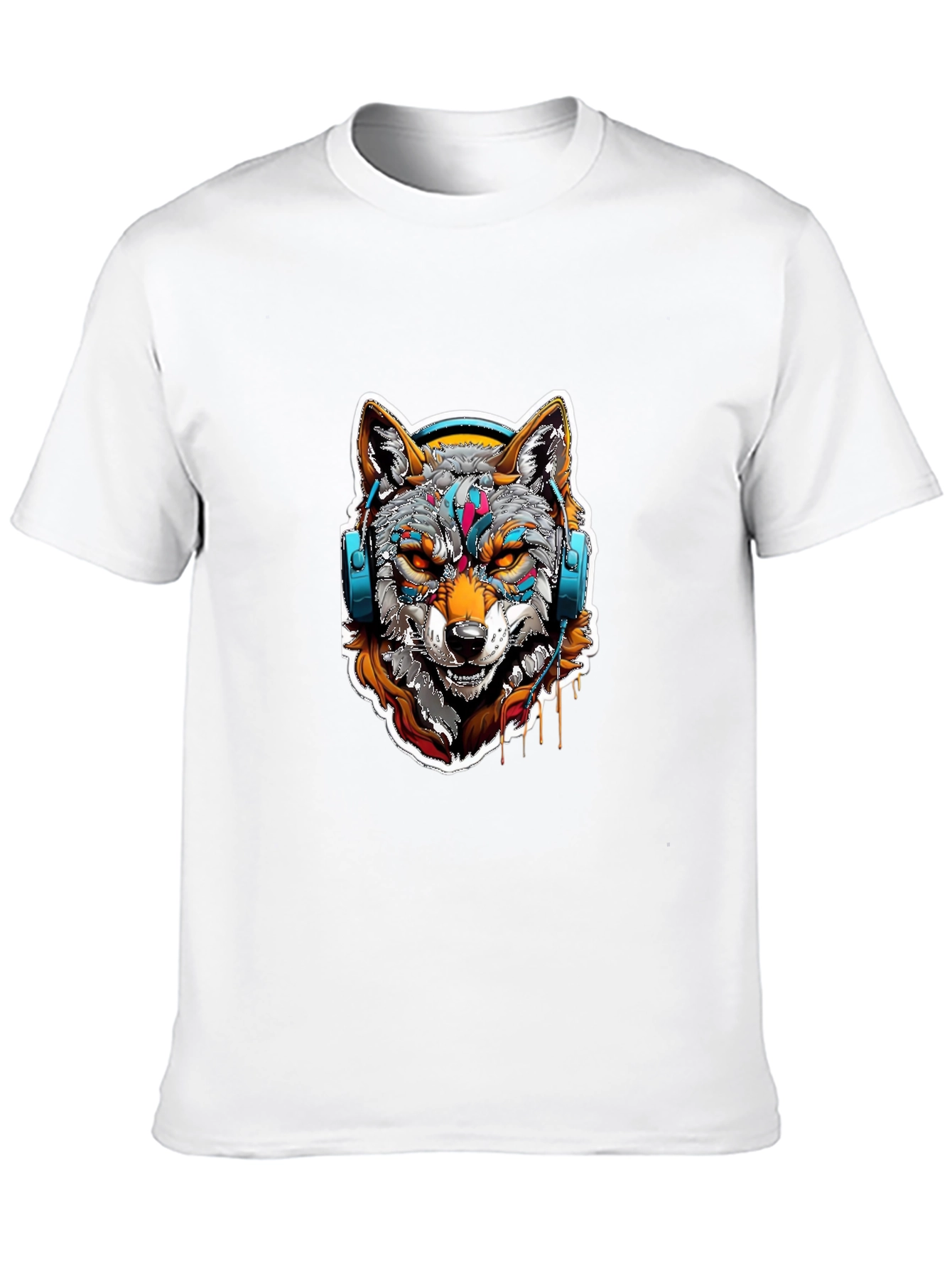 Wolf Headphone Graphic Tee - Bold Style