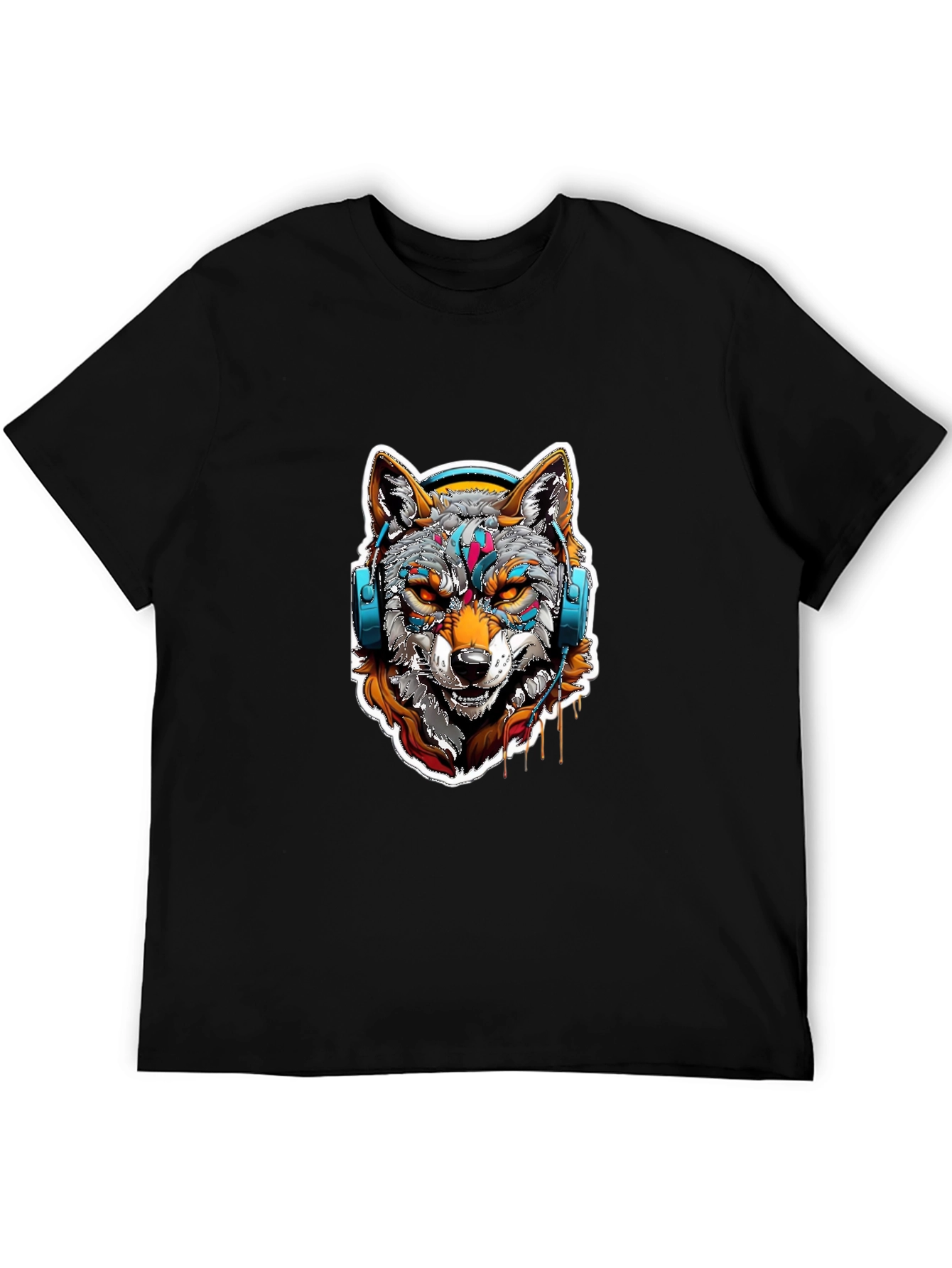 Wolf Headphone Graphic Tee - Bold Style