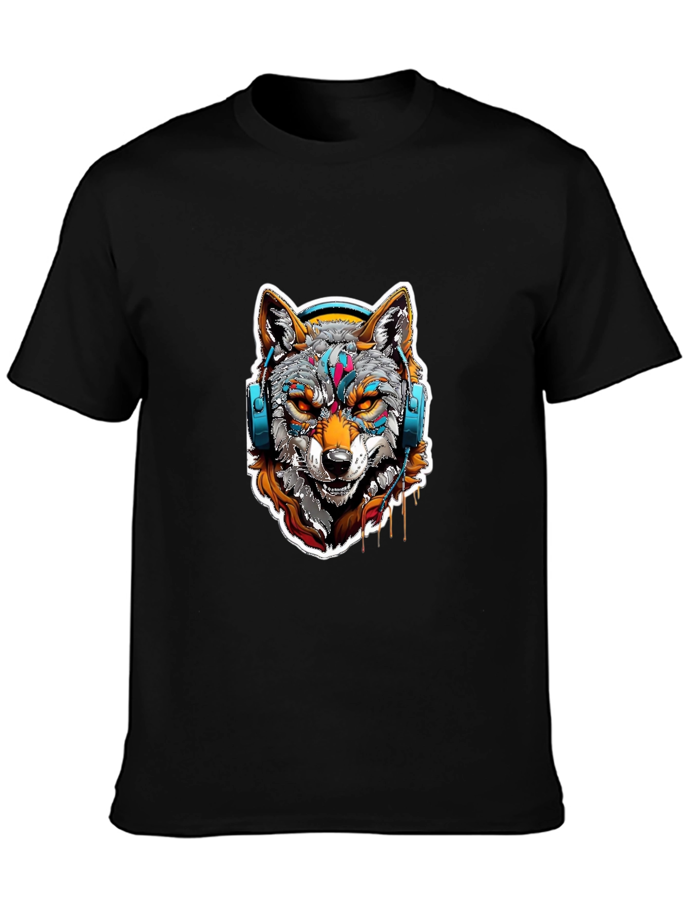 Wolf Headphone Graphic Tee - Bold Style