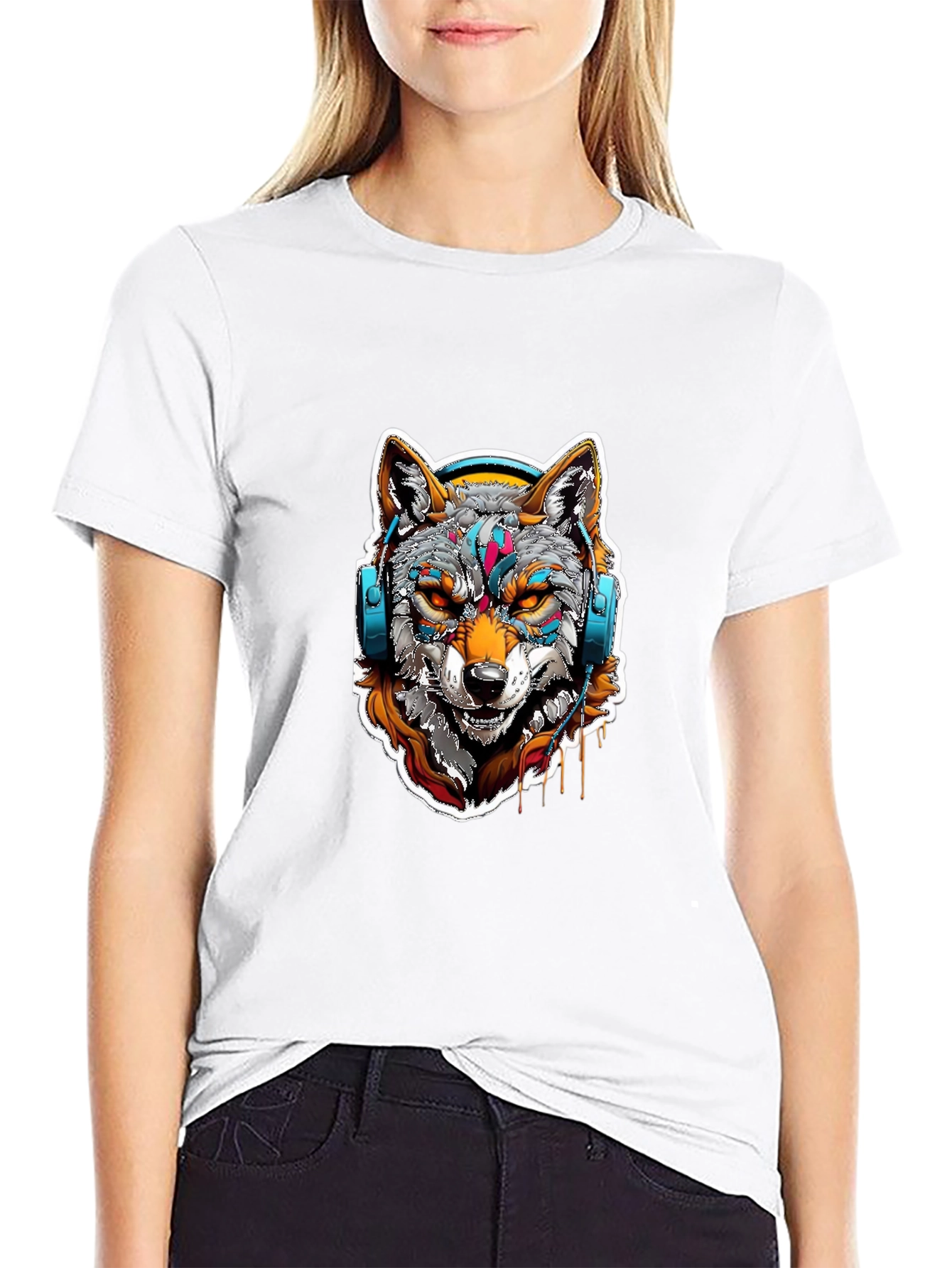 Wolf Headphone Graphic Tee - Bold Style