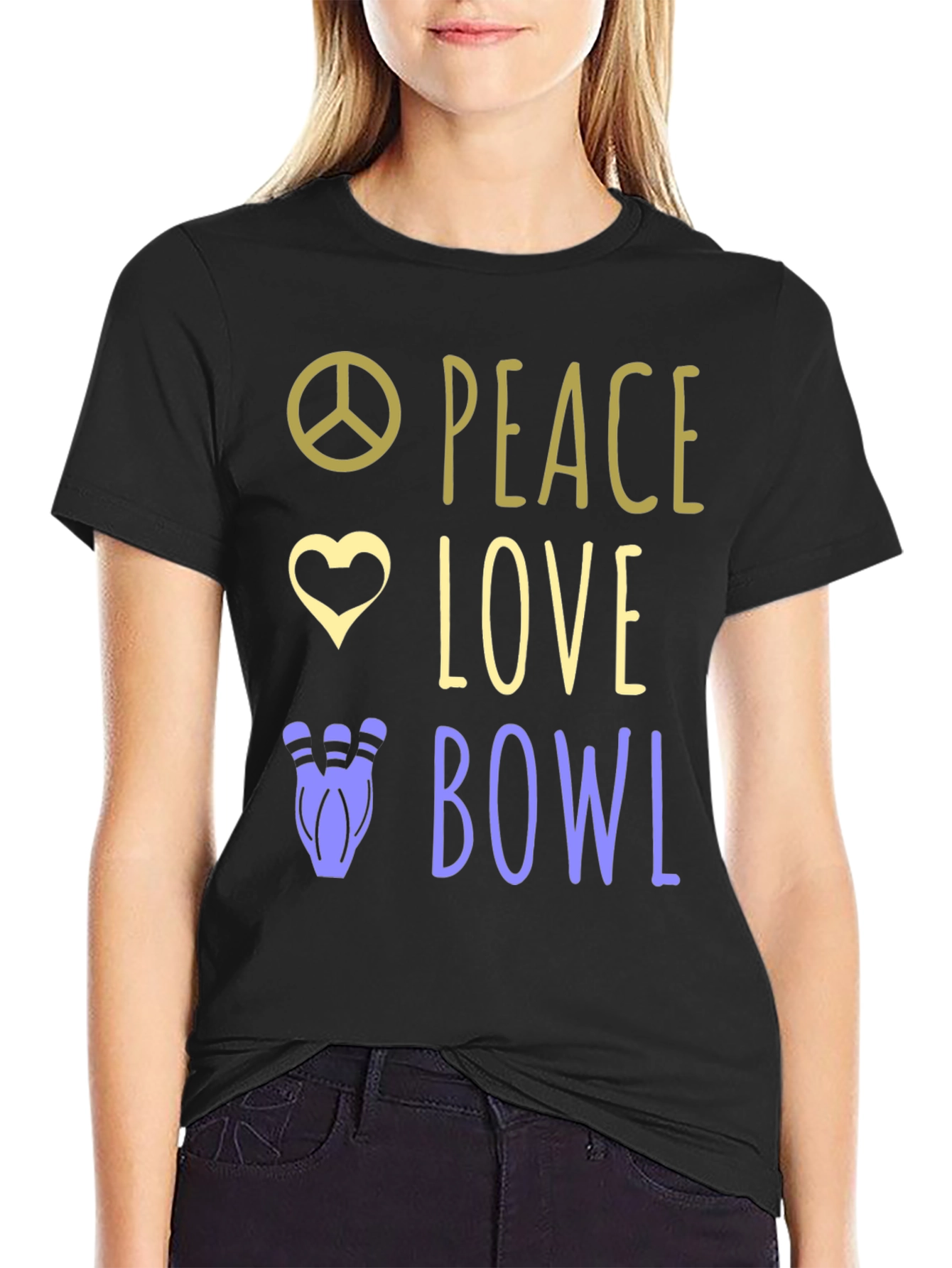 Peace Love Bowl T-Shirt Bowling Gift