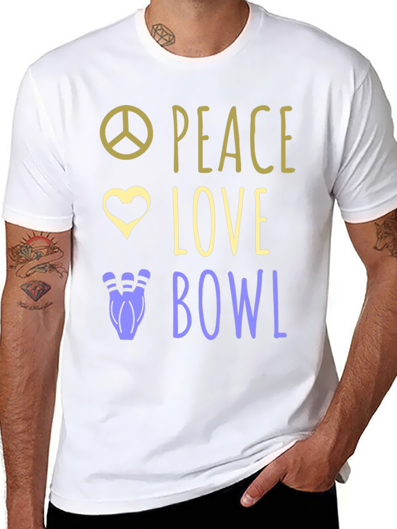Peace Love Bowl T-Shirt Bowling Gift