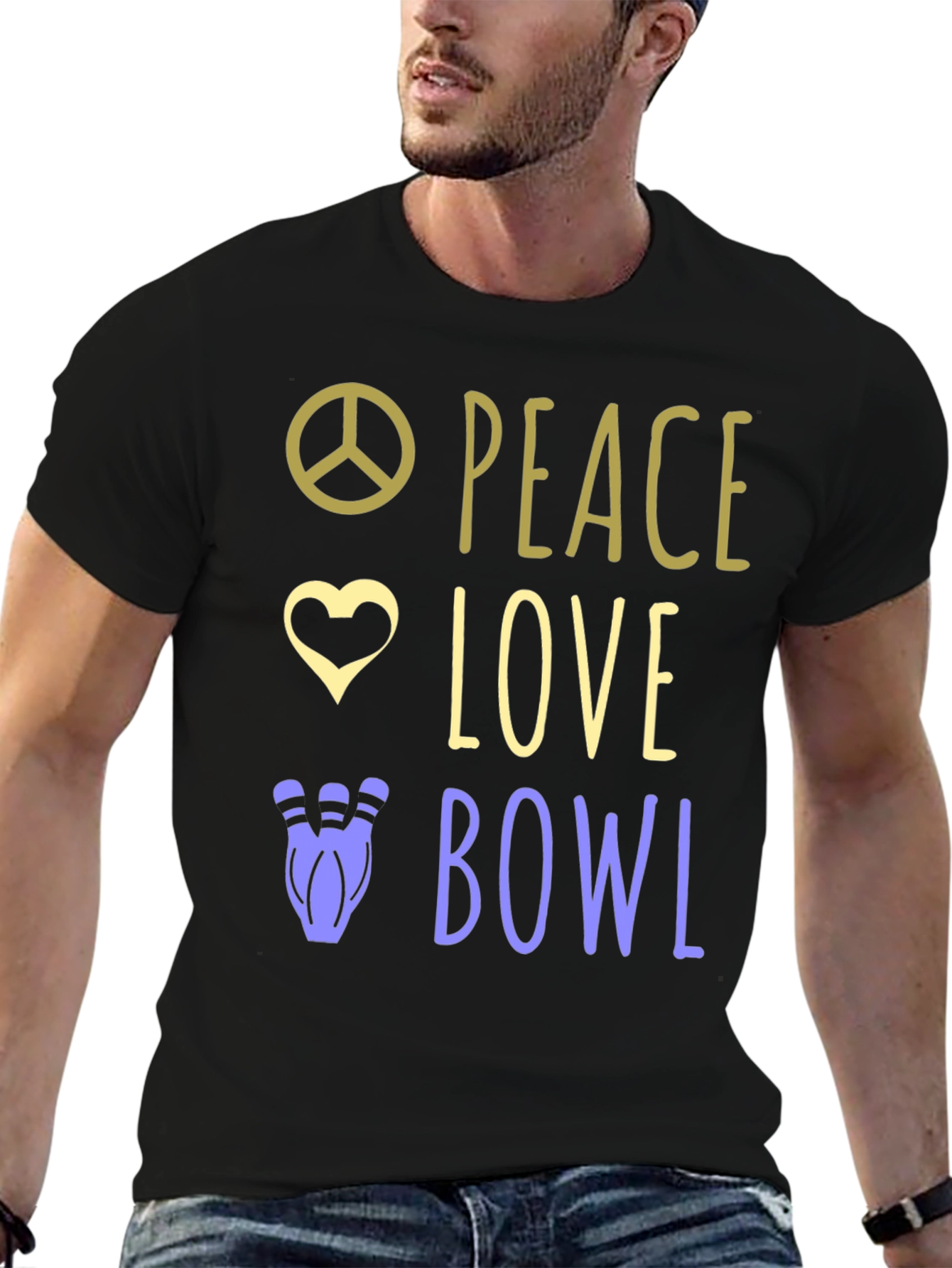 Peace Love Bowl T-Shirt Bowling Gift