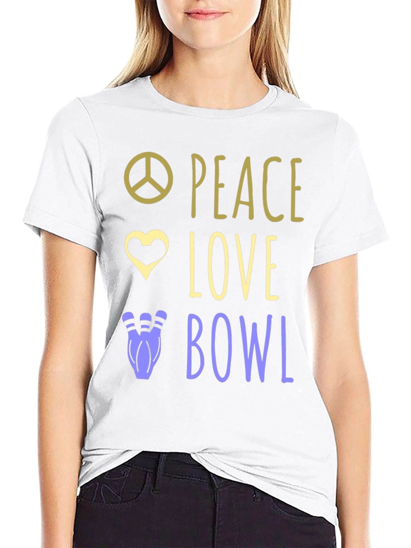 Peace Love Bowl T-Shirt Bowling Gift