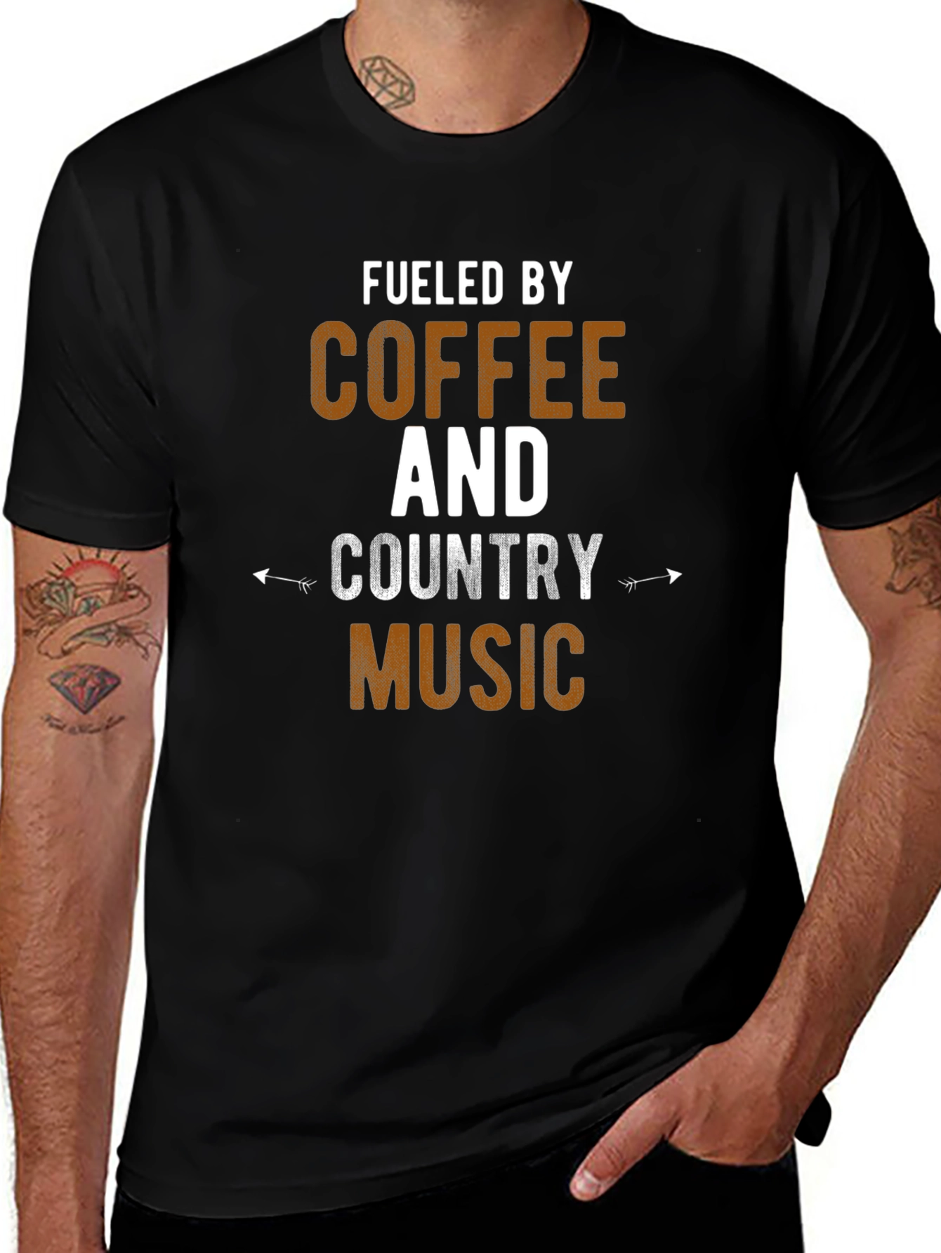 Fueled By Coffee and Country Music Graphic T-Shirt