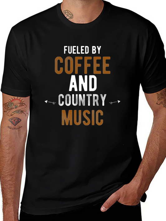 Fueled By Coffee and Country Music Graphic T-Shirt