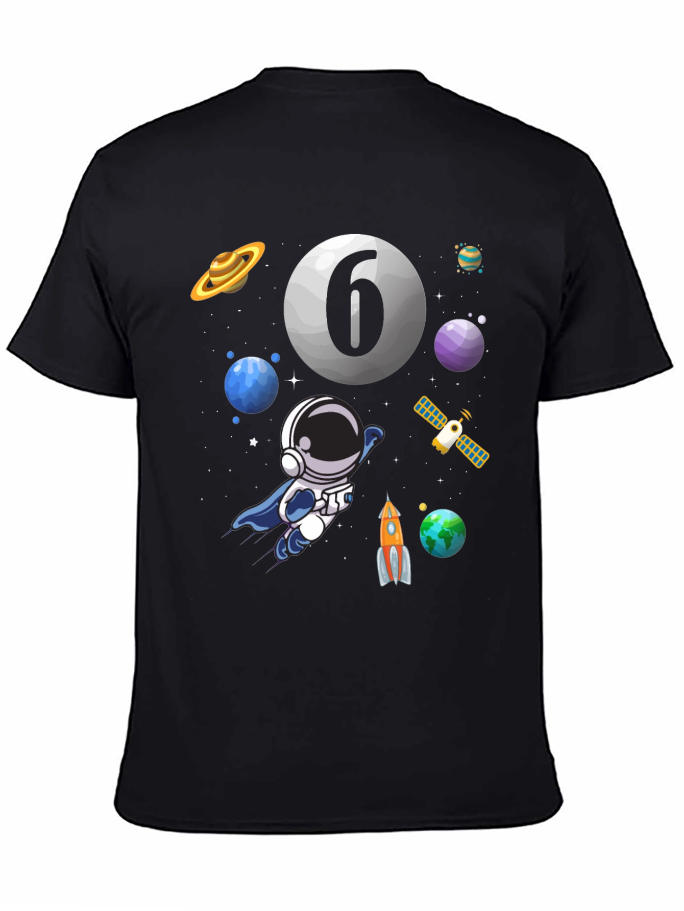 Space Adventure 6th Birthday T-Shirt