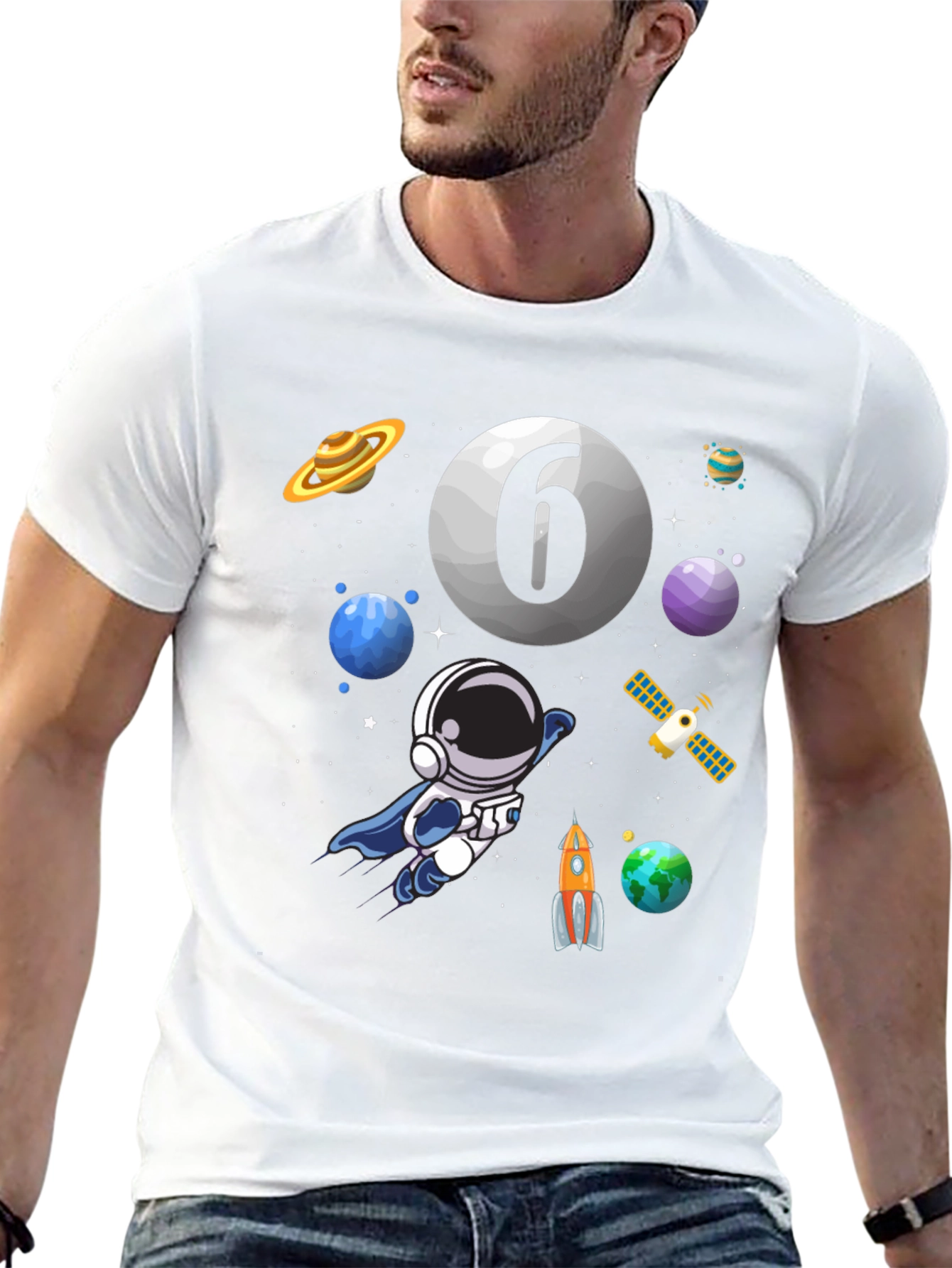 Space Adventure 6th Birthday T-Shirt
