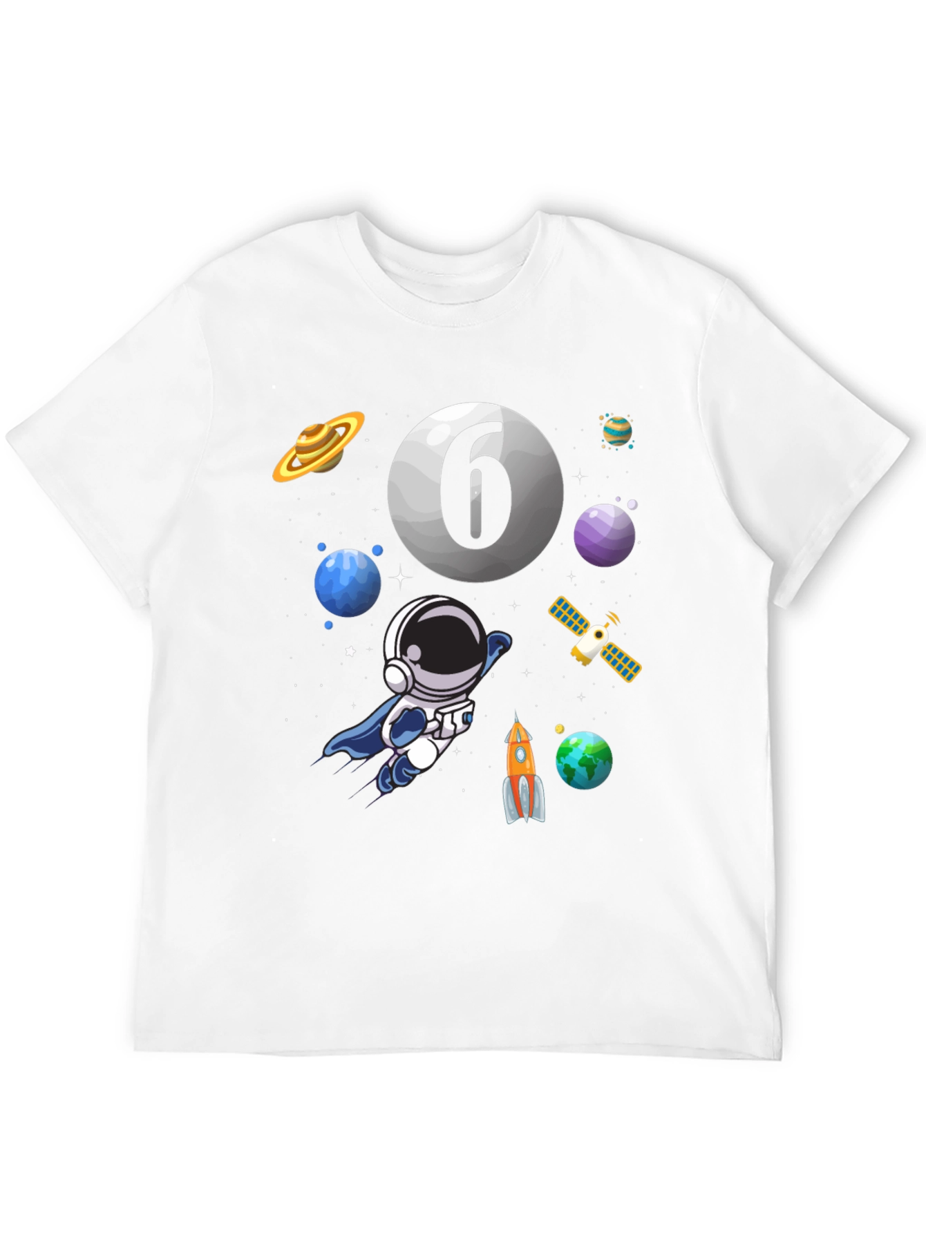 Space Adventure 6th Birthday T-Shirt