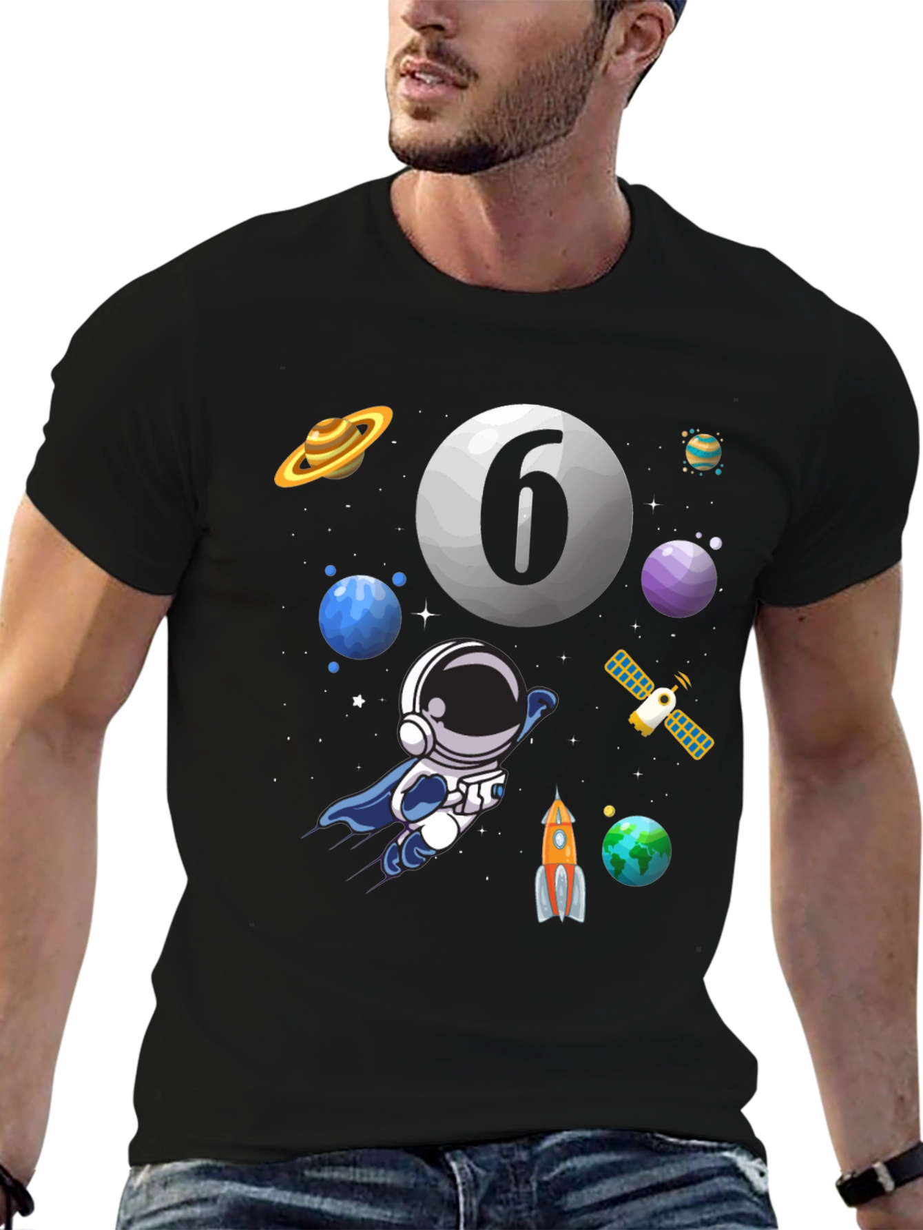 Space Adventure 6th Birthday T-Shirt