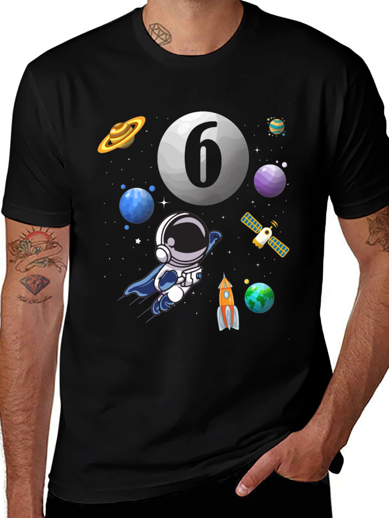 Space Adventure 6th Birthday T-Shirt