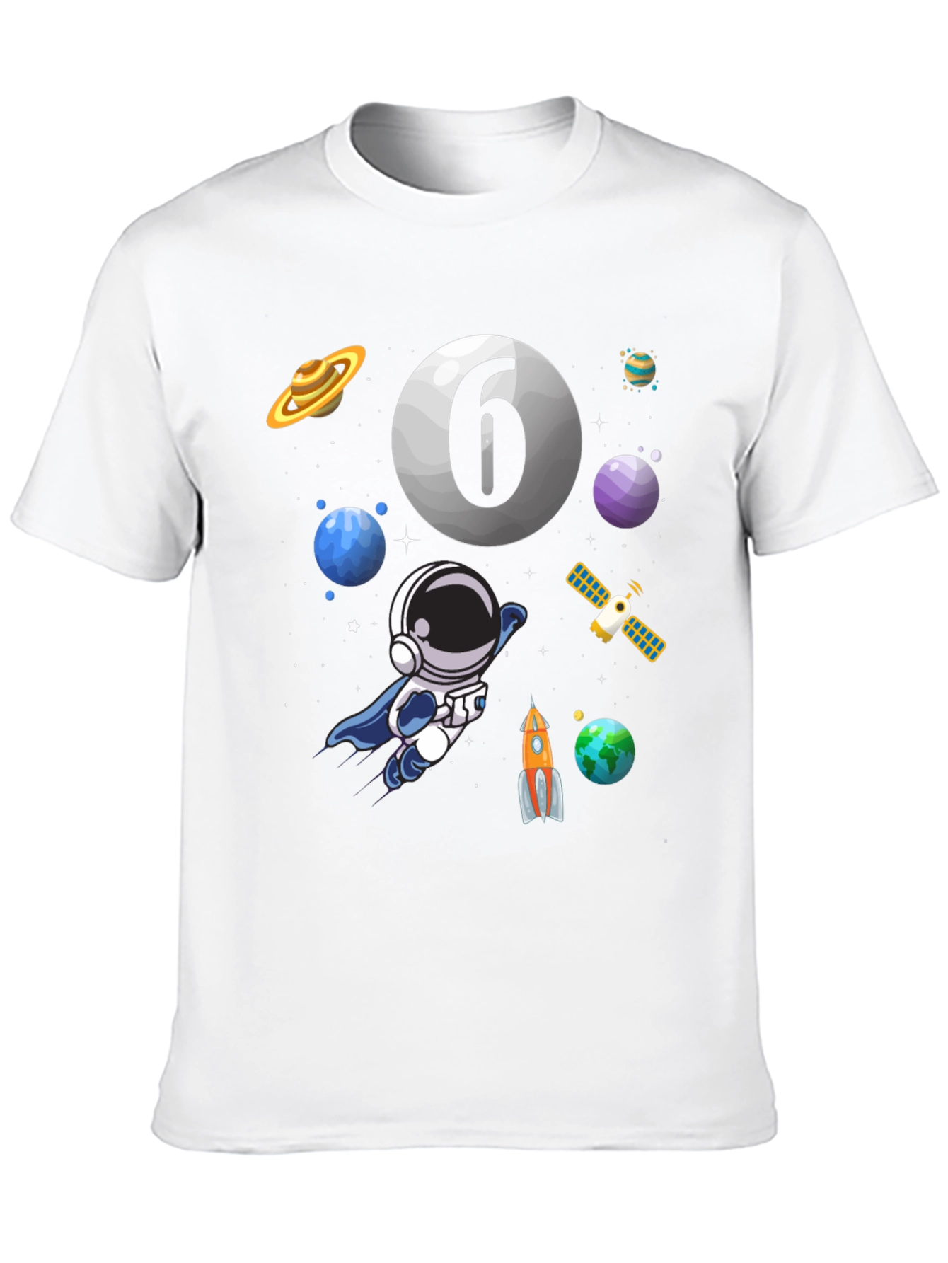 Space Adventure 6th Birthday T-Shirt