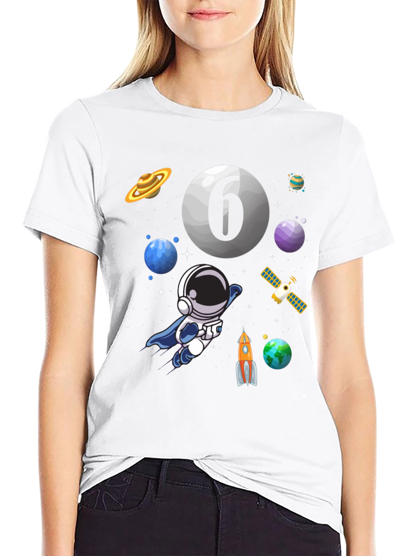 Space Adventure 6th Birthday T-Shirt