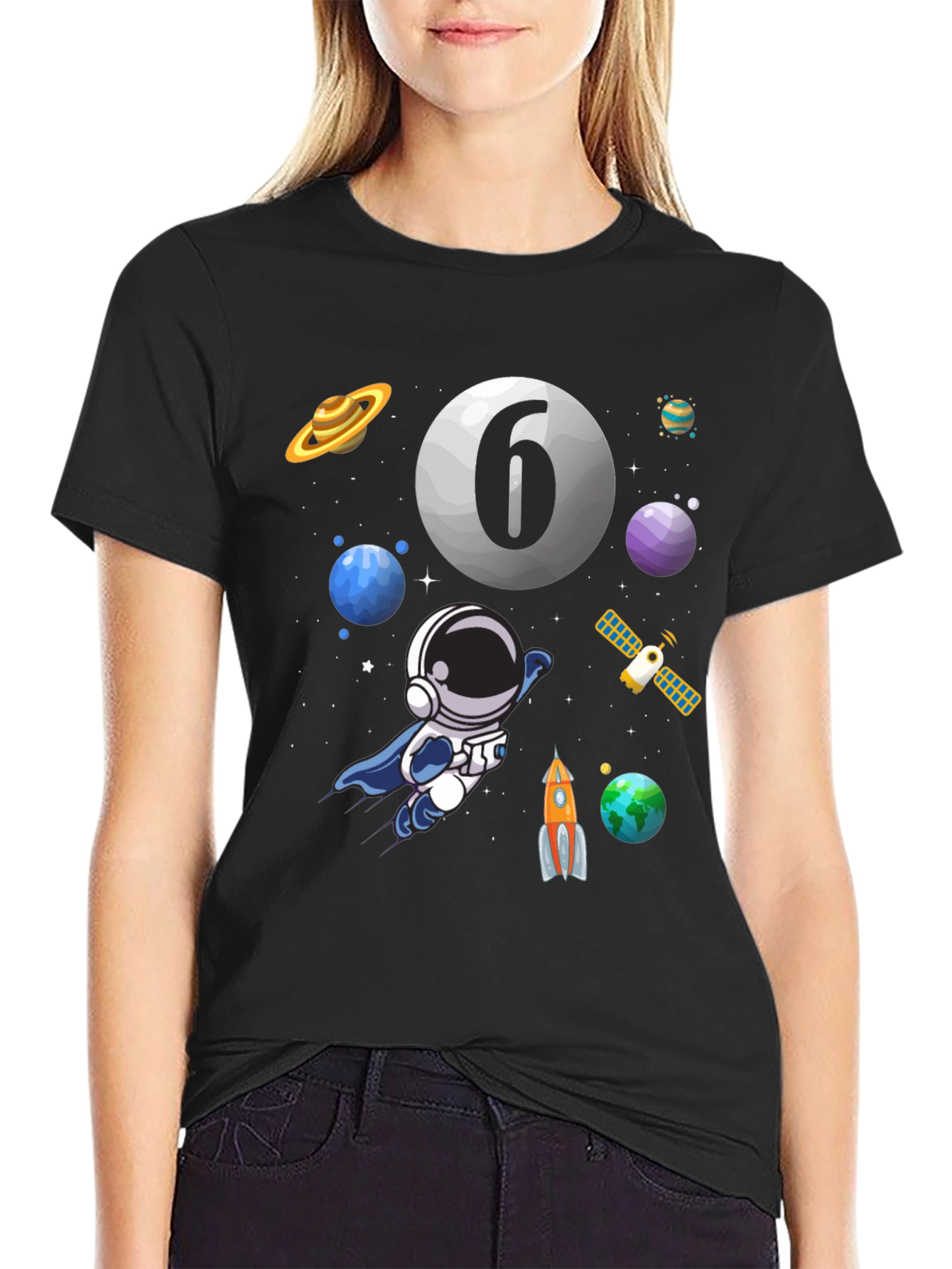 Space Adventure 6th Birthday T-Shirt