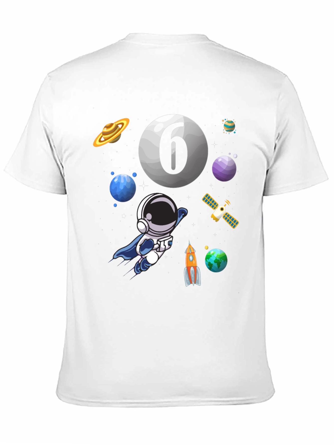 Space Adventure 6th Birthday T-Shirt