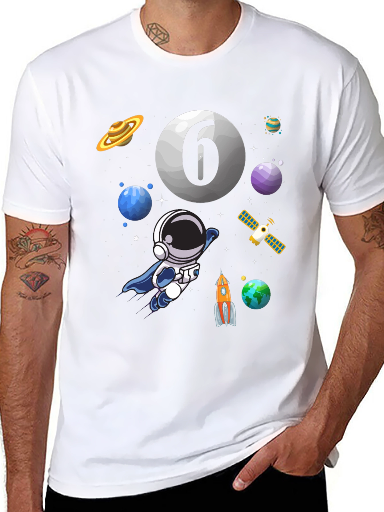 Space Adventure 6th Birthday T-Shirt