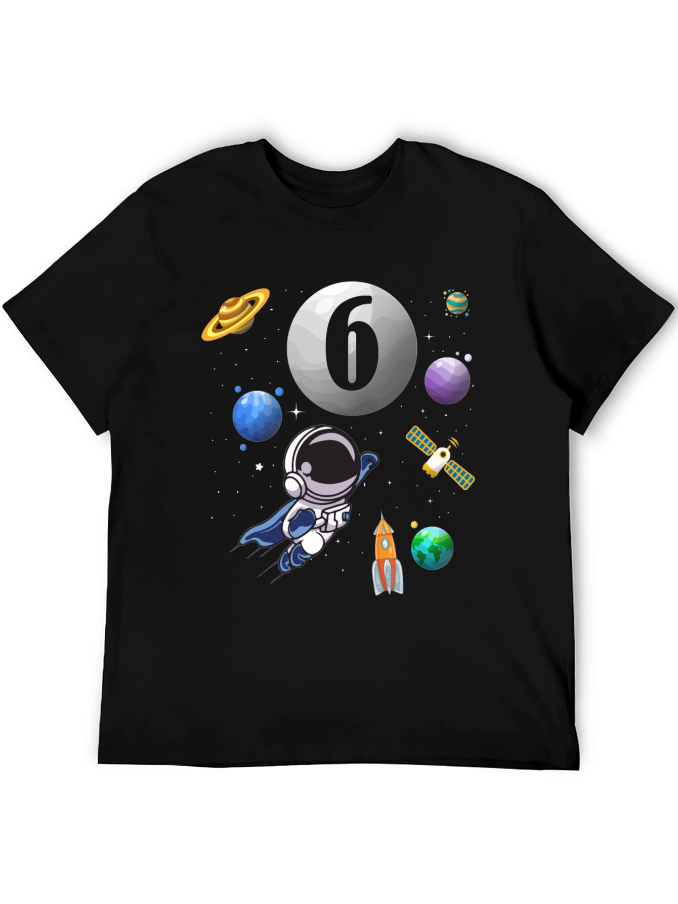 Space Adventure 6th Birthday T-Shirt