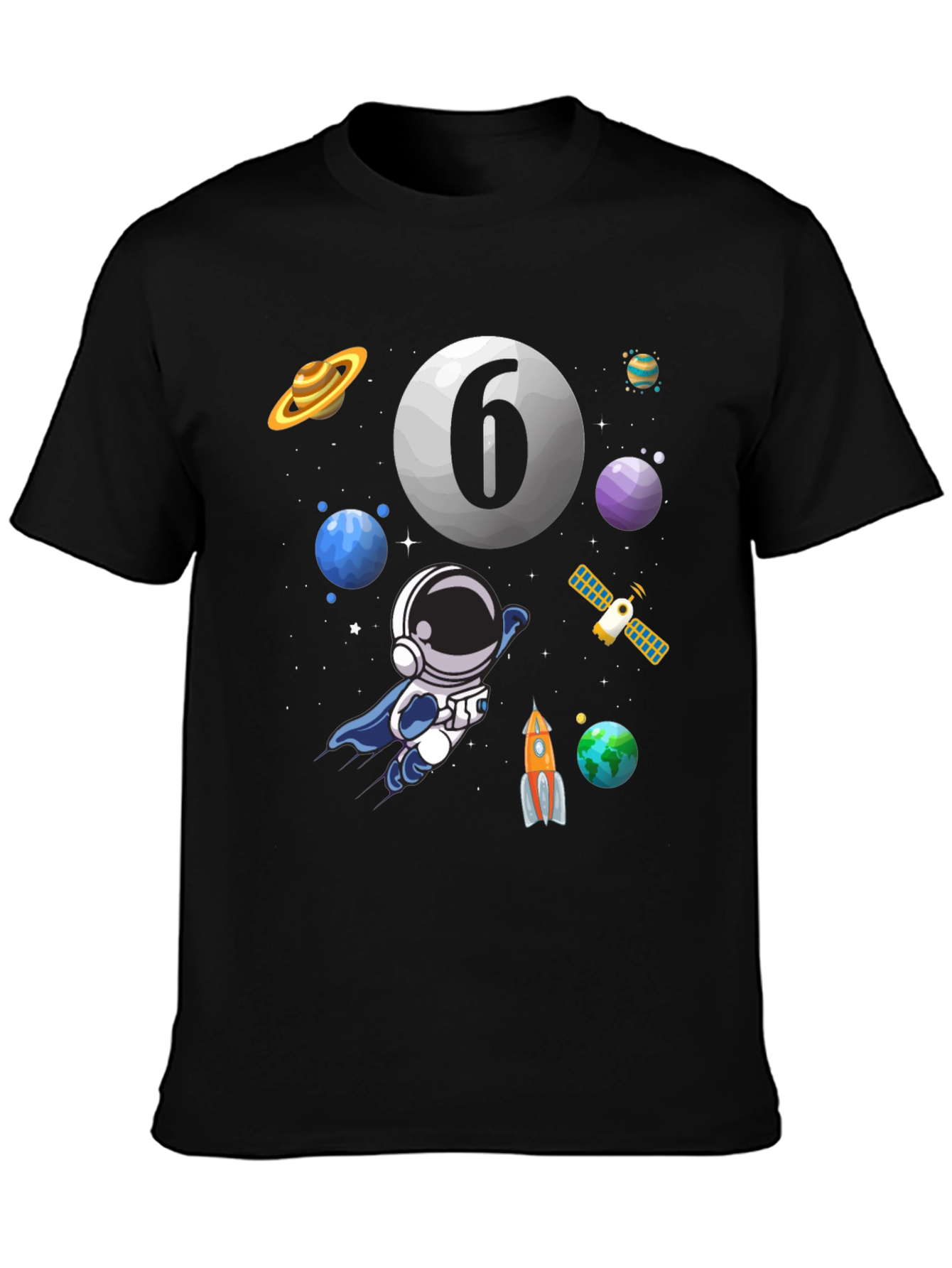 Space Adventure 6th Birthday T-Shirt
