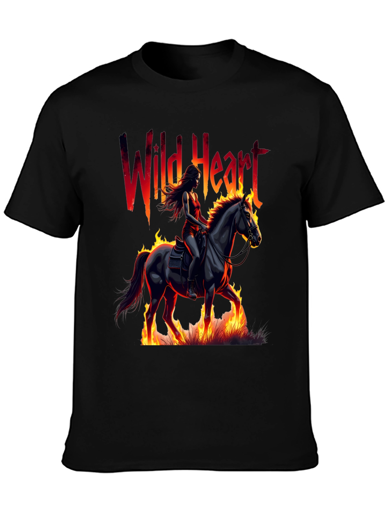 Wild Heart Graphic Tee - Fire Horse Rider