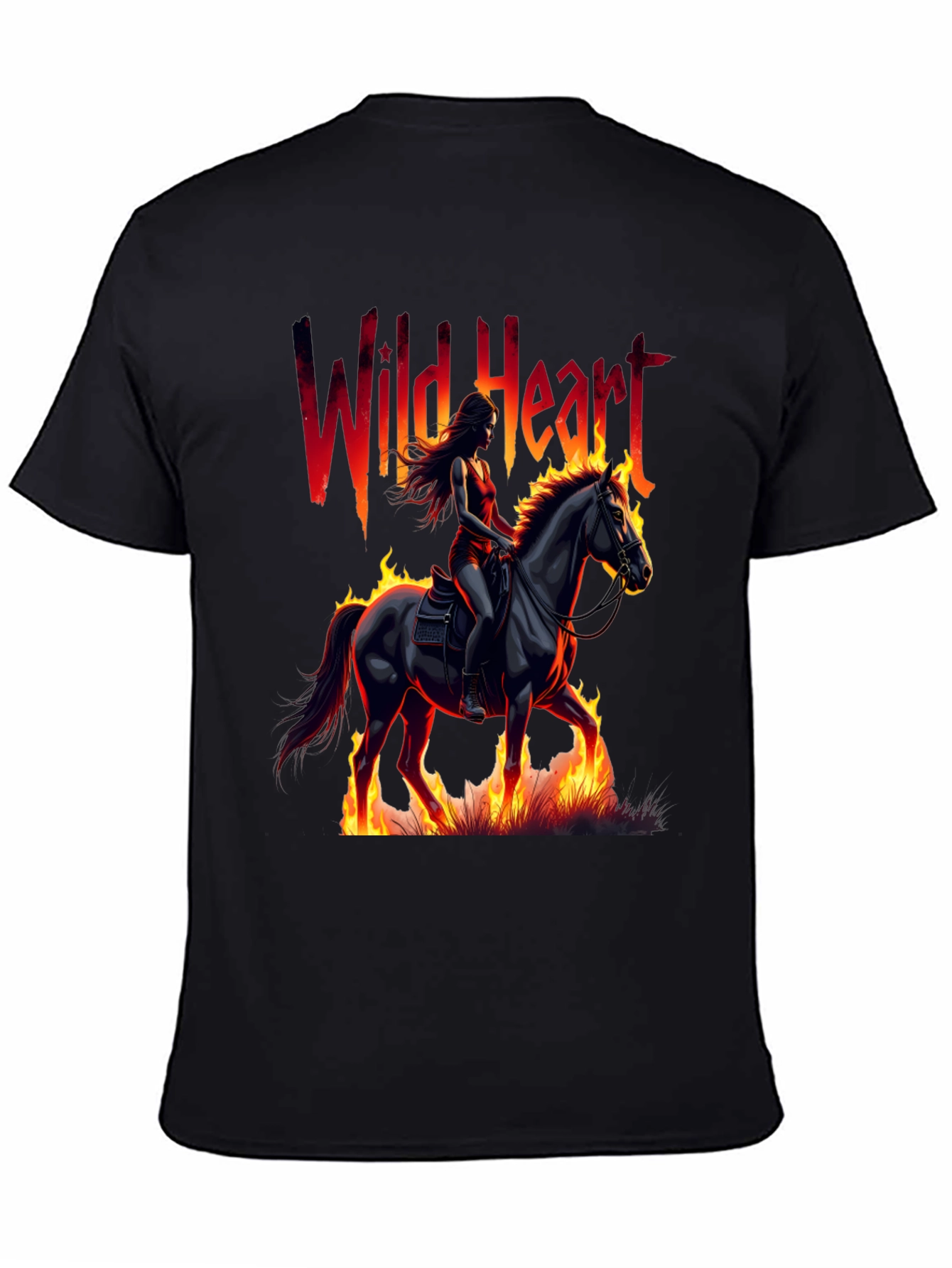 Wild Heart Graphic Tee - Fire Horse Rider