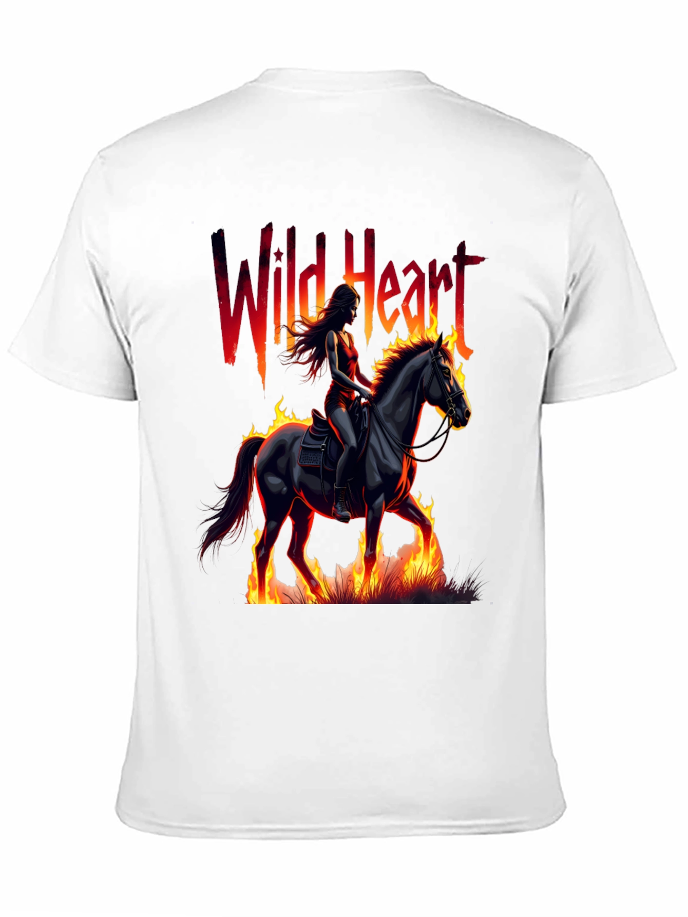 Wild Heart Graphic Tee - Fire Horse Rider