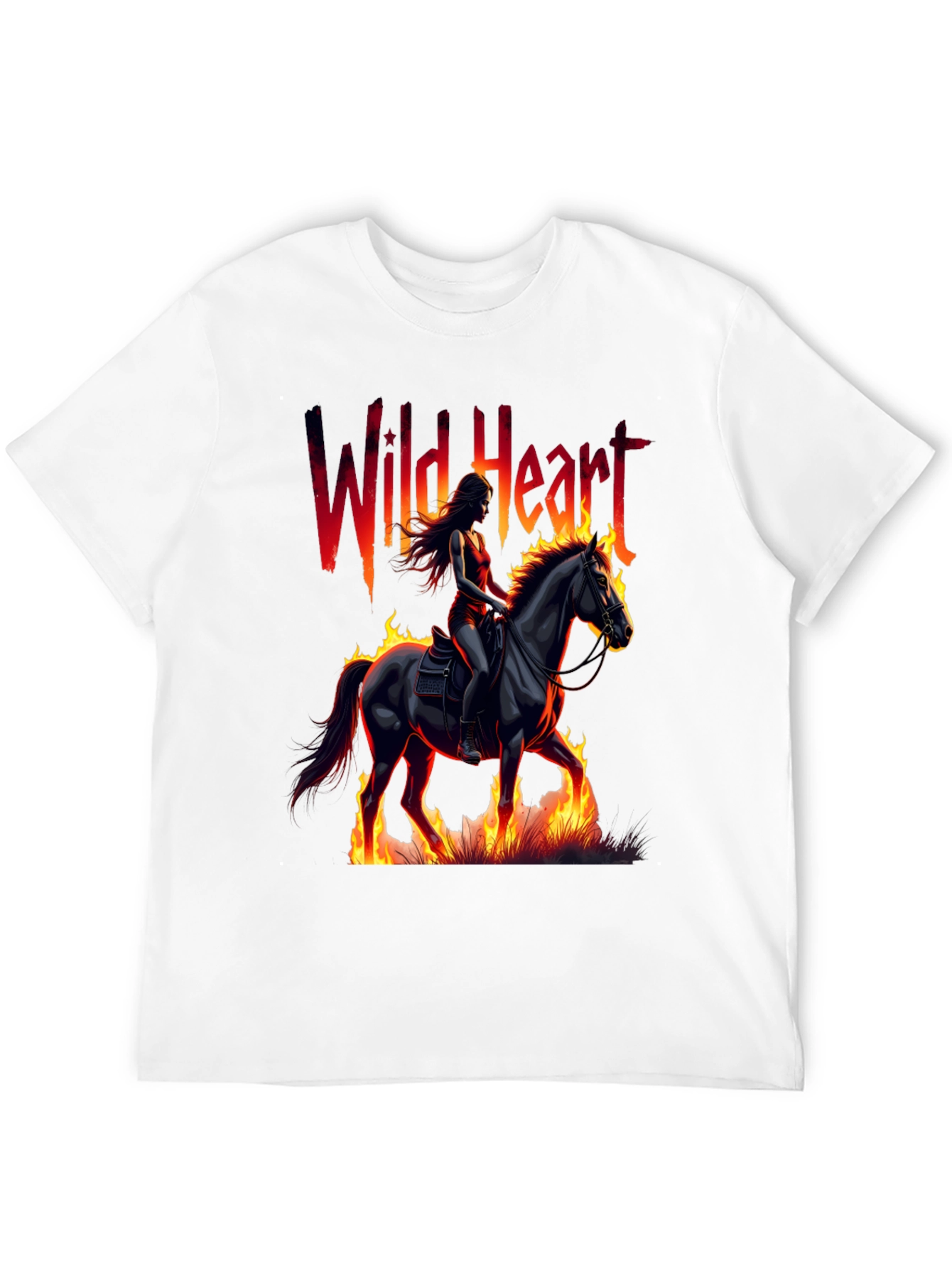 Wild Heart Graphic Tee - Fire Horse Rider