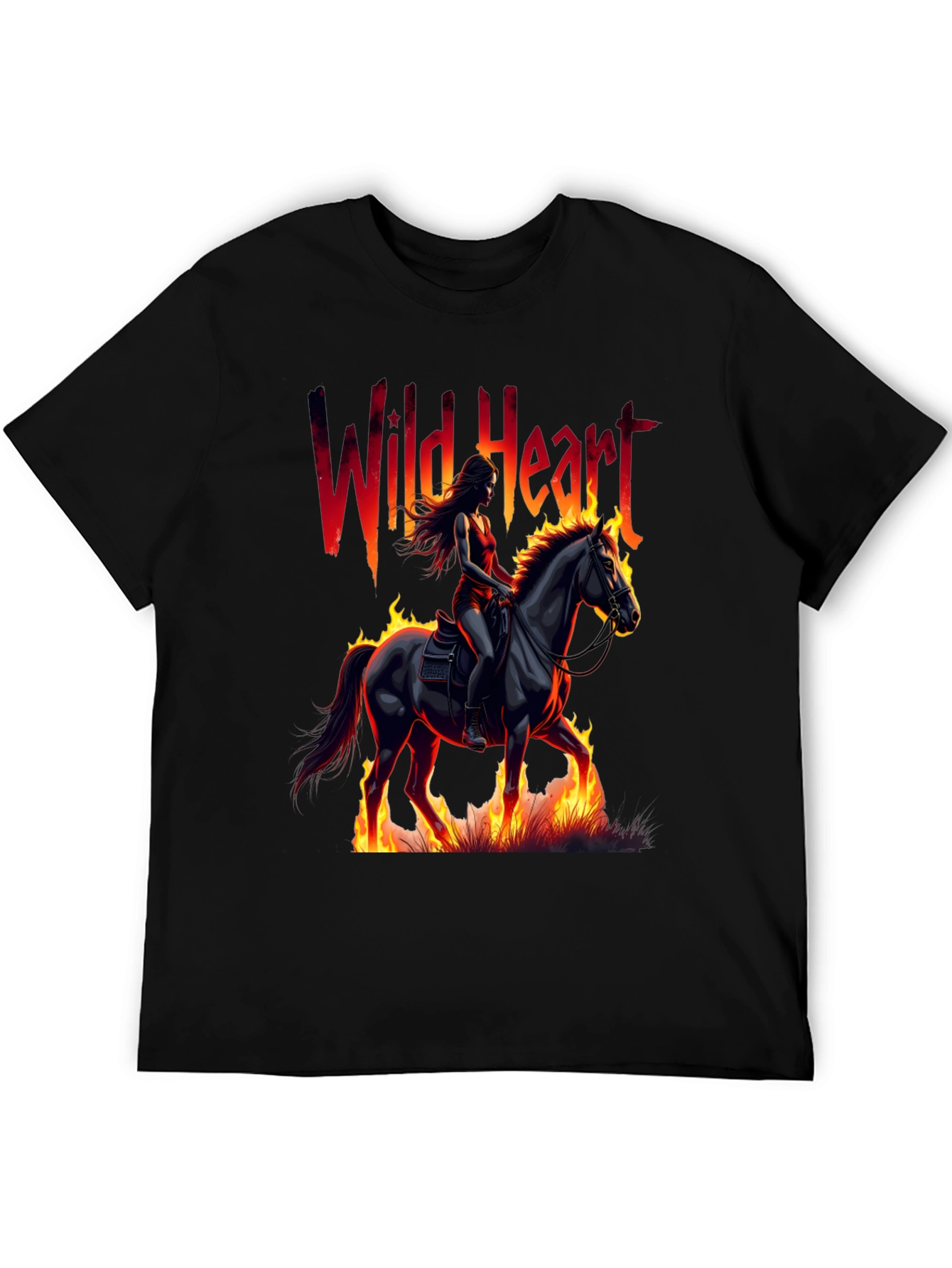 Wild Heart Graphic Tee - Fire Horse Rider
