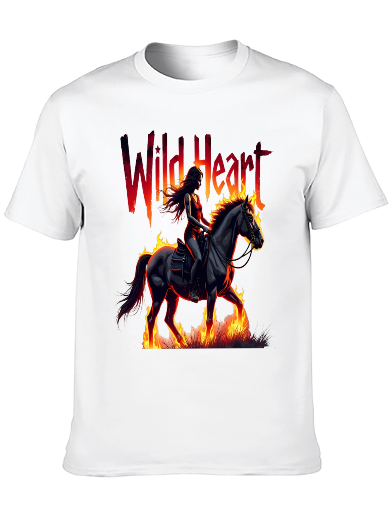 Wild Heart Graphic Tee - Fire Horse Rider