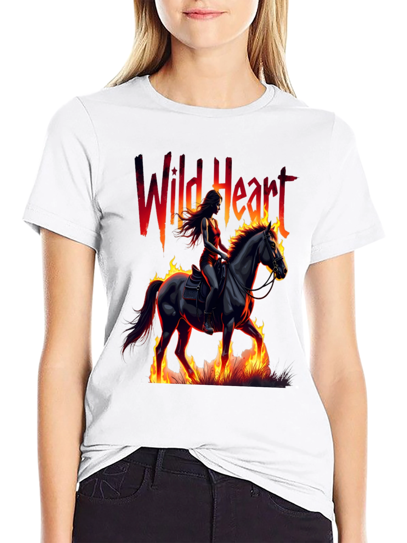 Wild Heart Graphic Tee - Fire Horse Rider
