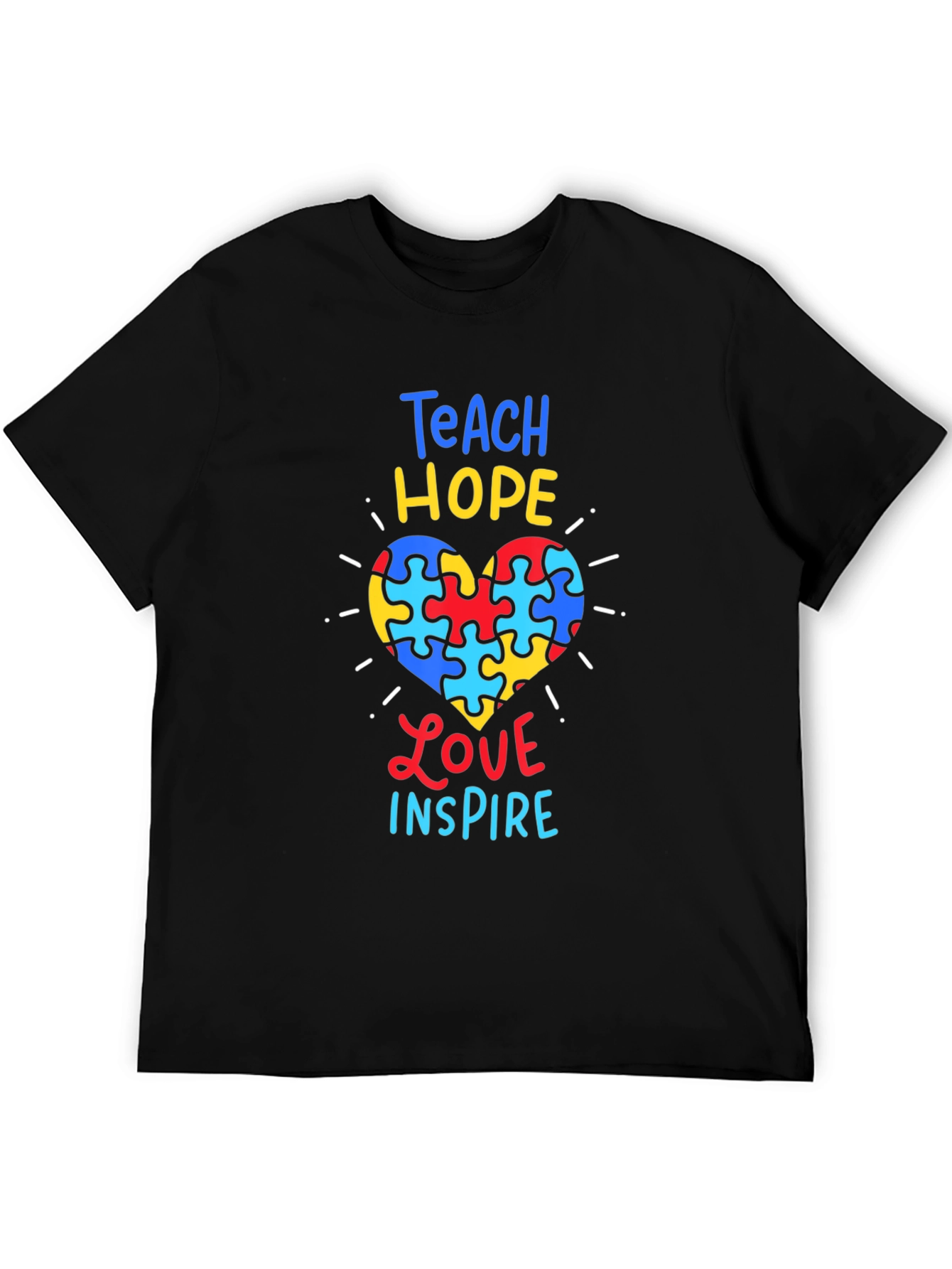 Autism Awareness Teach Hope Love Inspire T-Shirt