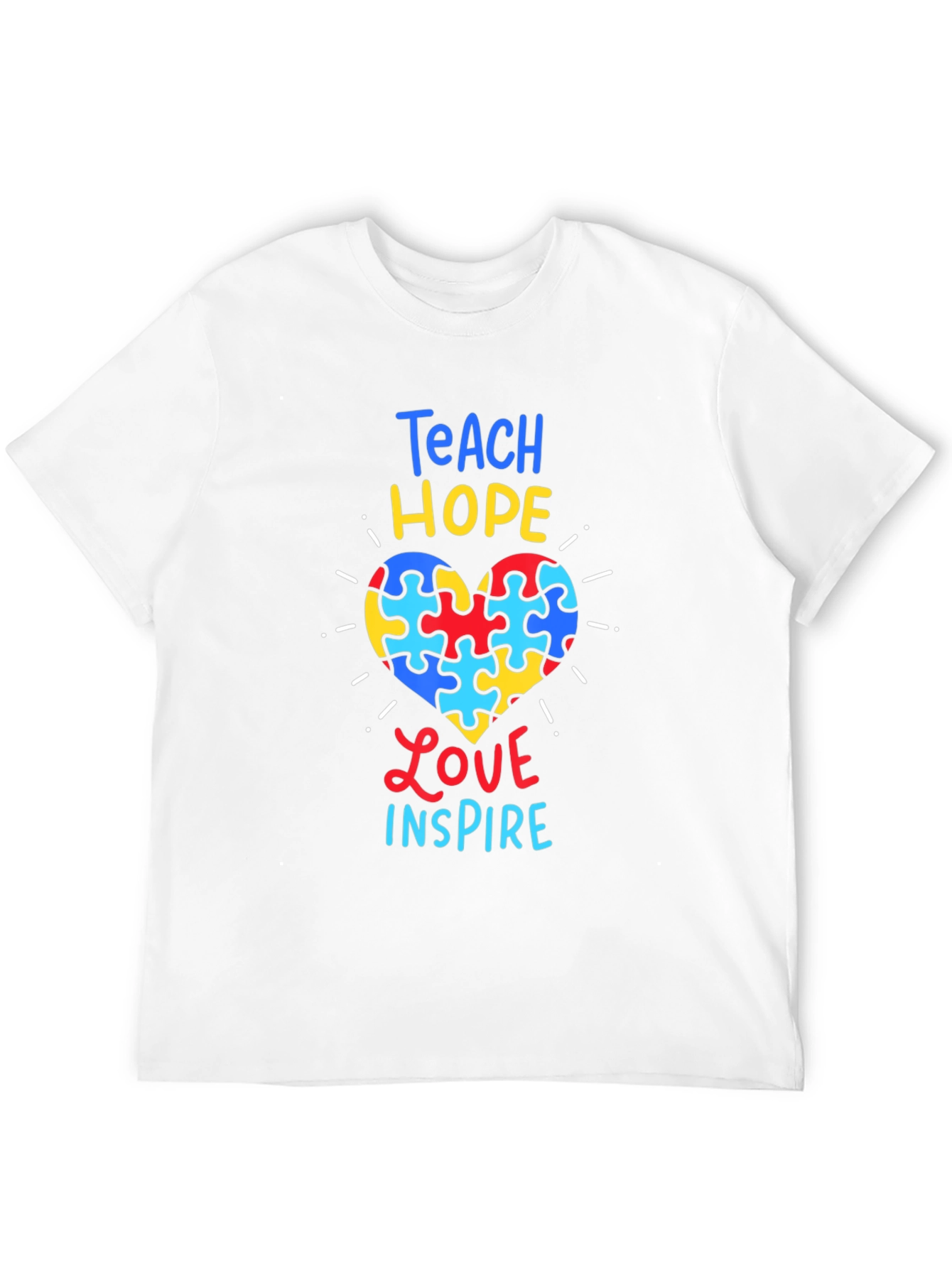 Autism Awareness Teach Hope Love Inspire T-Shirt
