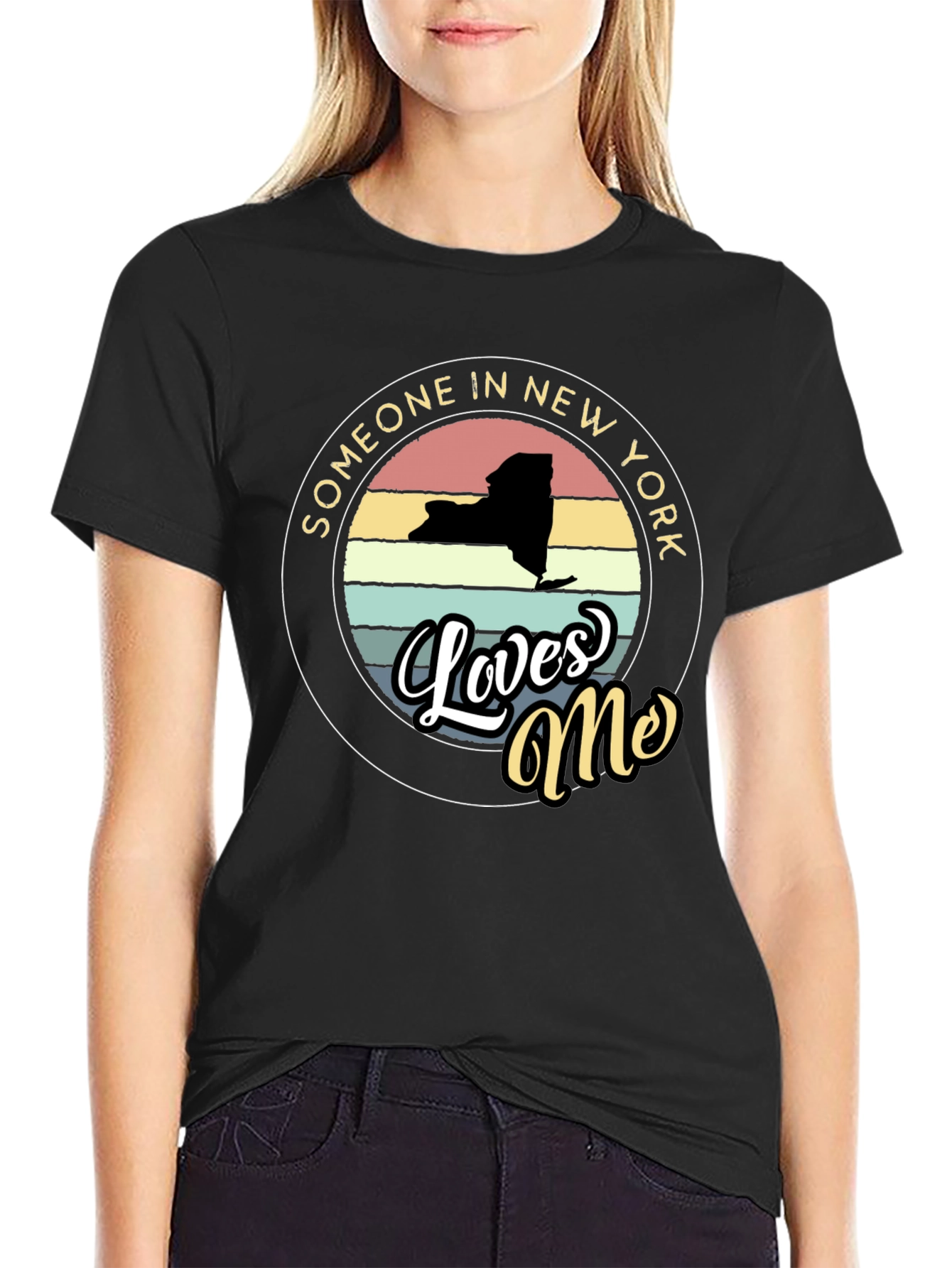 New York State Retro Loves Me Graphic T-Shirt